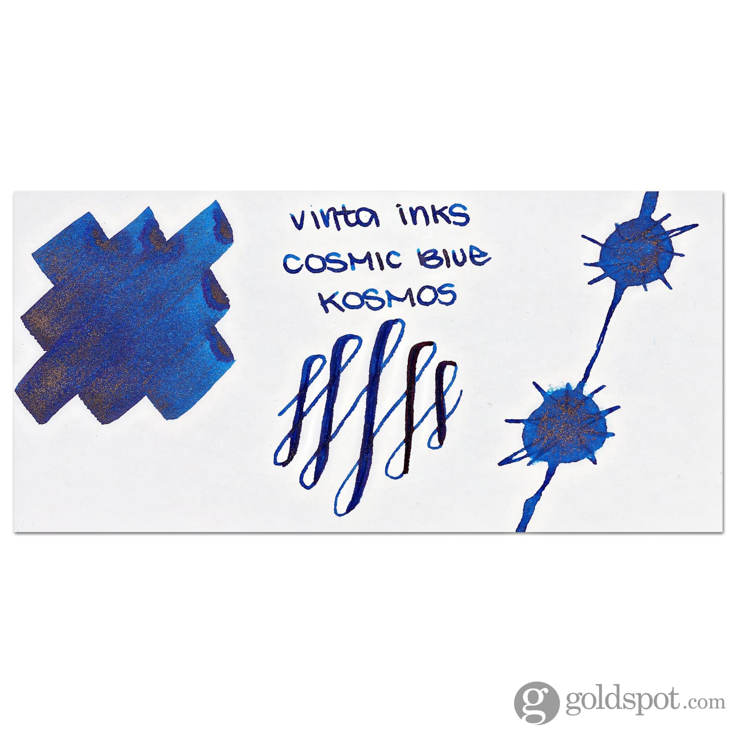 Vinta Inks 1.0 Shimmer Bottled Ink in Cosmic Blue [Kosmos 1955] - 30mL - Image 2