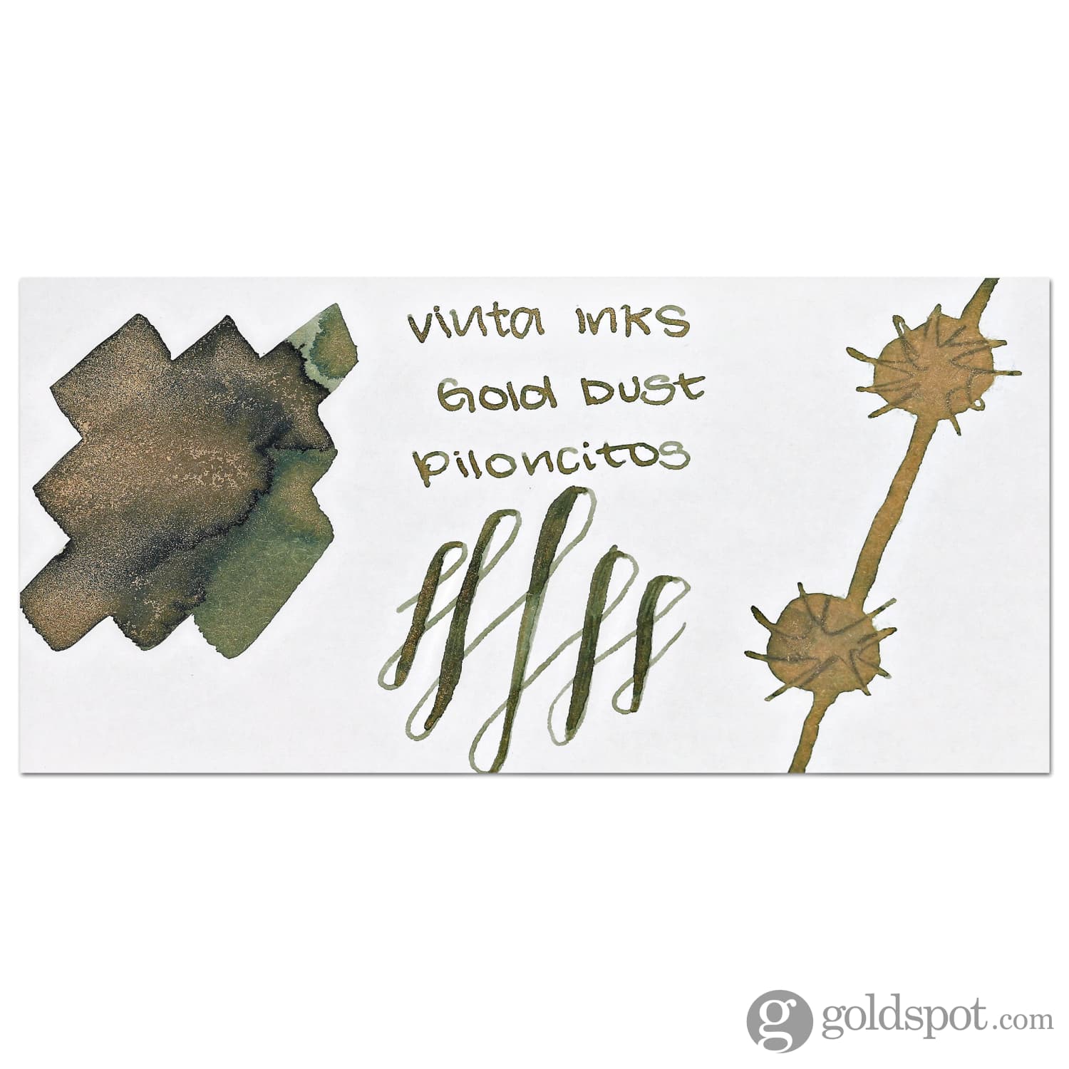 Vinta Inks 2.0 Shimmer Bottled Ink in Gold Dust [Piloncitos 1521] - 30mL - Image 2