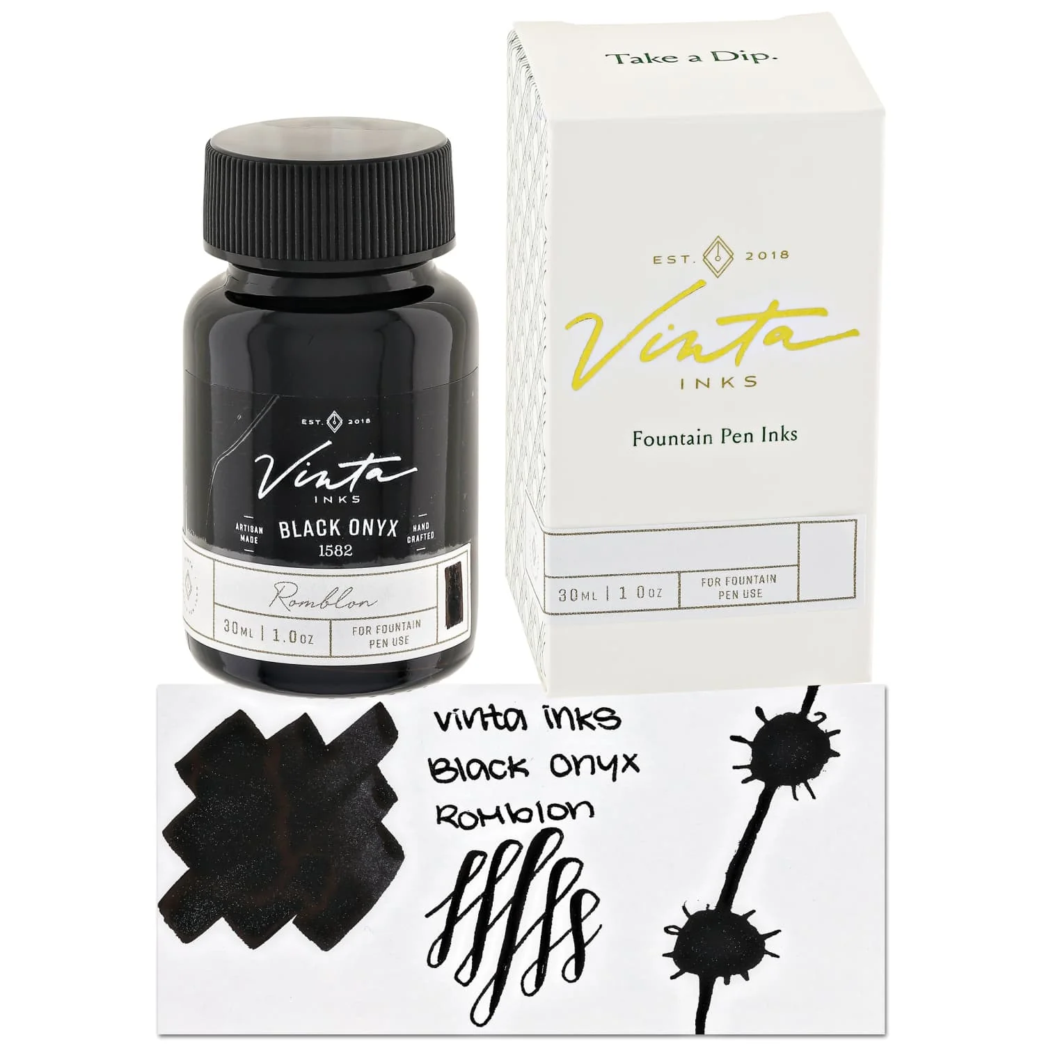 Vinta Inks 3.0 Bottled Ink in Black Onyx [Romblon 1582] - 30mL