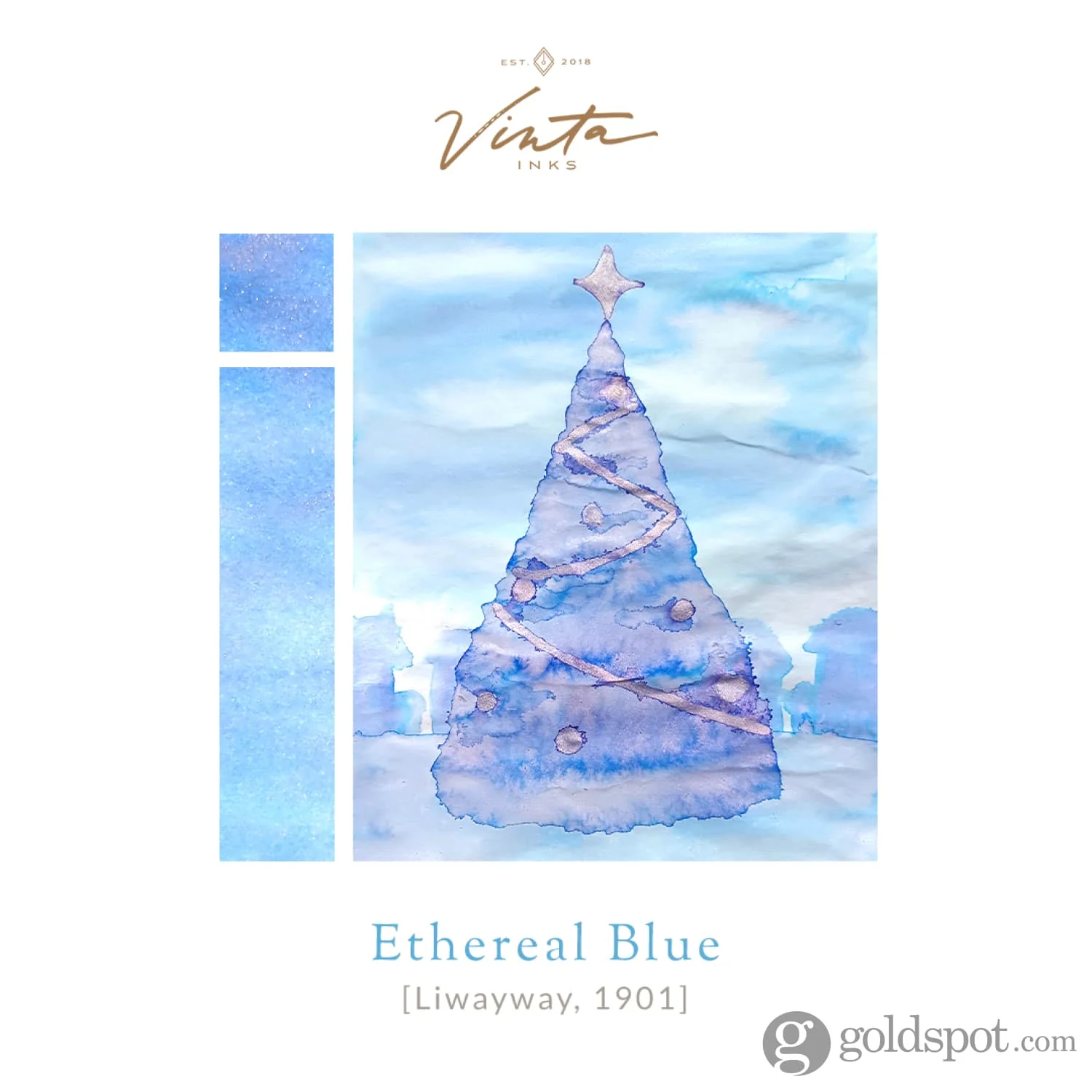 Vinta Inks Seasonal Bottled Ink in Ethereal Blue [Liwayway 1901] - 30mL - Image 4