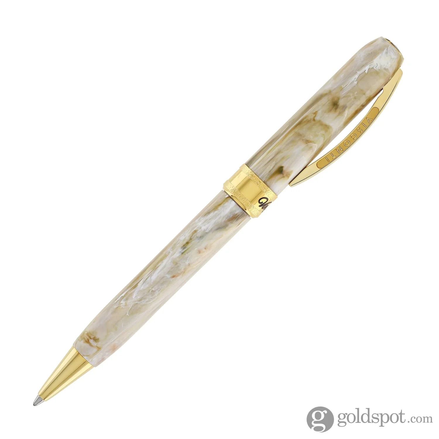 Visconti Comedia Ballpoint Pen in Virgilio with Yellow Gold Trim - Image 6