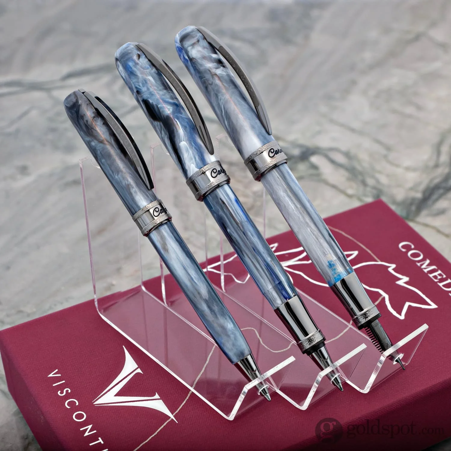 Visconti Comedia Fountain Pen in Caronte with Ruthenium Trim - Image 2
