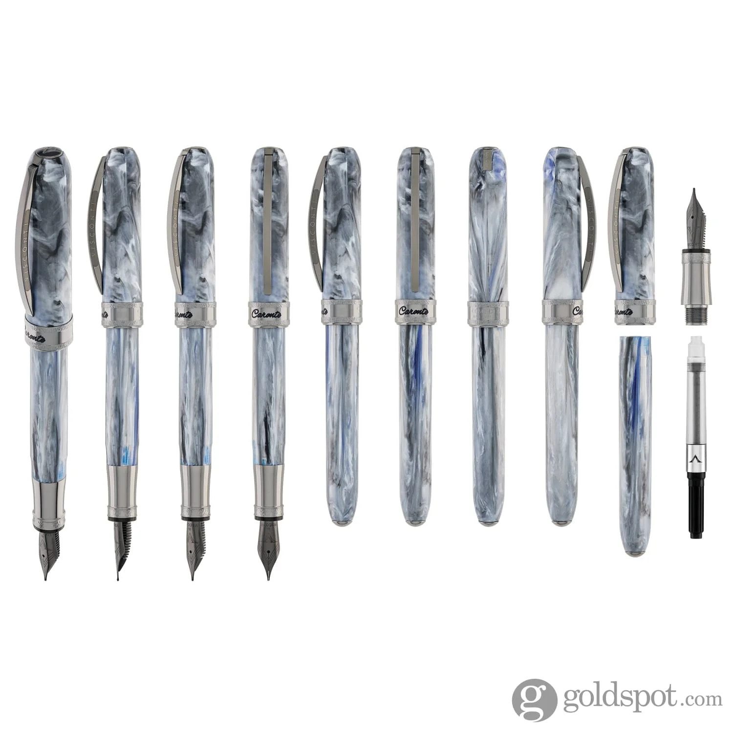 Visconti Comedia Fountain Pen in Caronte with Ruthenium Trim - Image 9