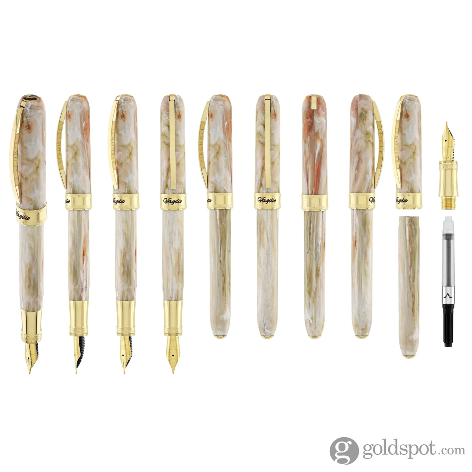 Visconti Comedia Fountain Pen in Virgilio with Yellow Gold Trim - Image 10