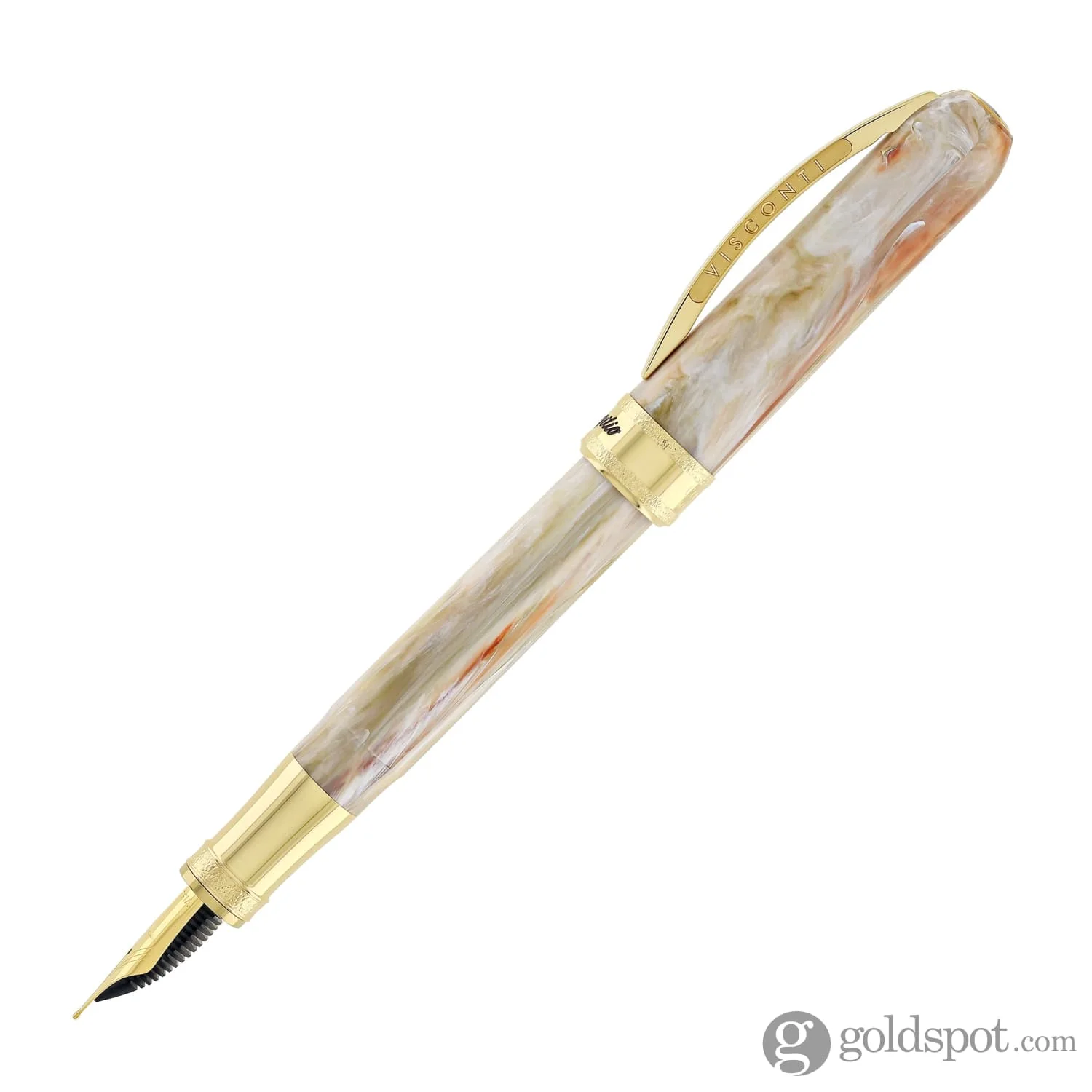 Visconti Comedia Fountain Pen in Virgilio with Yellow Gold Trim - Image 6