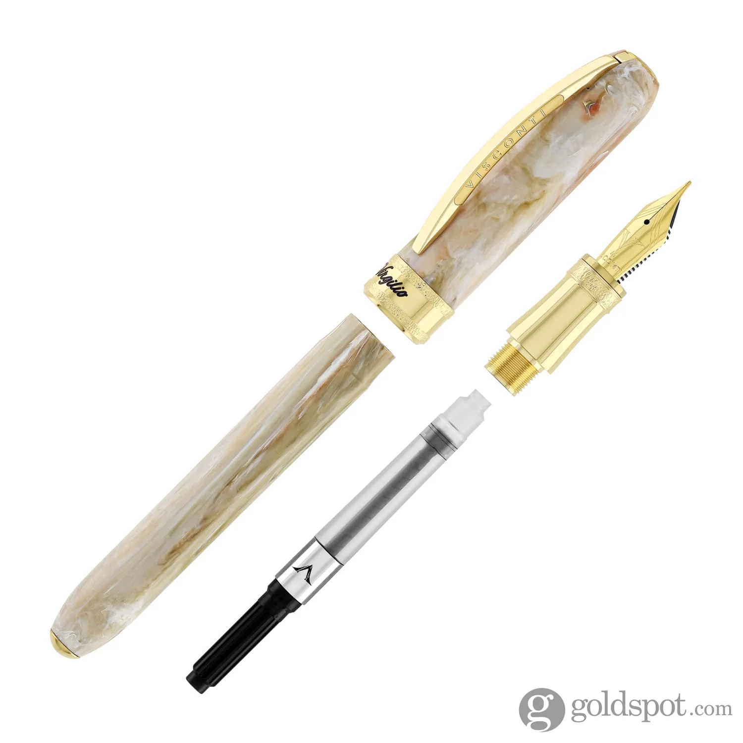 Visconti Comedia Fountain Pen in Virgilio with Yellow Gold Trim - Image 9