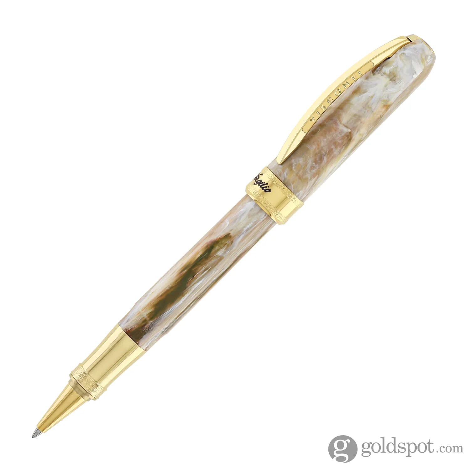 Visconti Comedia Rollerball Pen in Virgilio with Yellow Gold Trim - Image 5