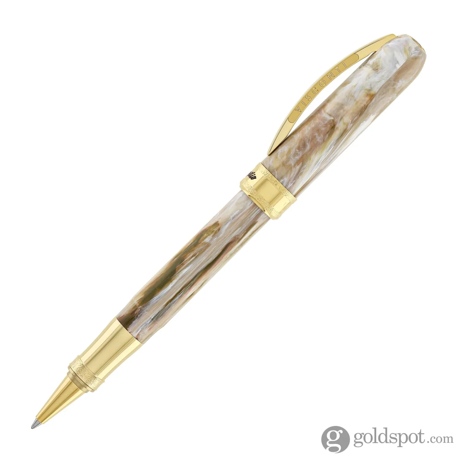 Visconti Comedia Rollerball Pen in Virgilio with Yellow Gold Trim - Image 6
