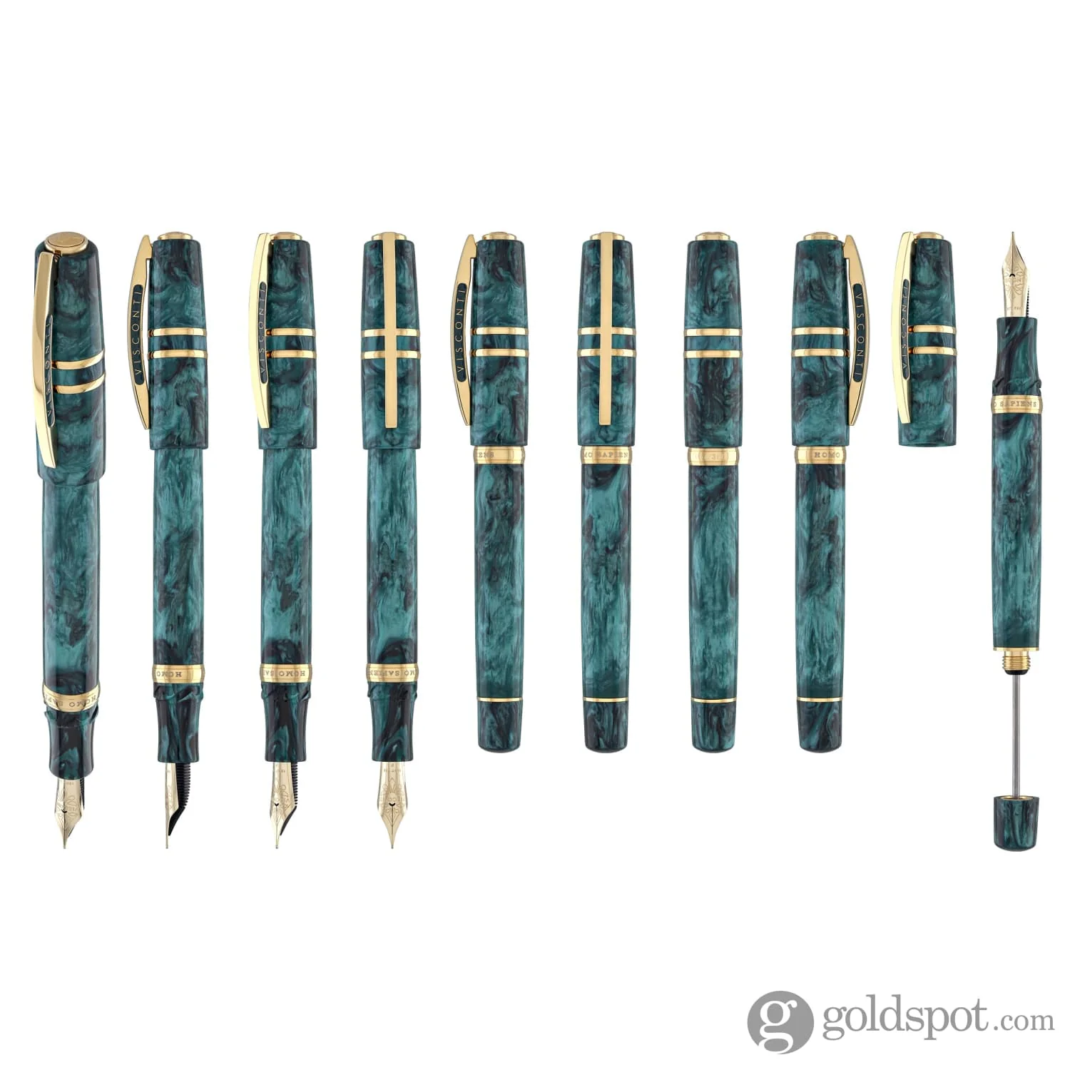 Visconti Homo Sapiens Fountain Pen in Dark Emerald - Image 9