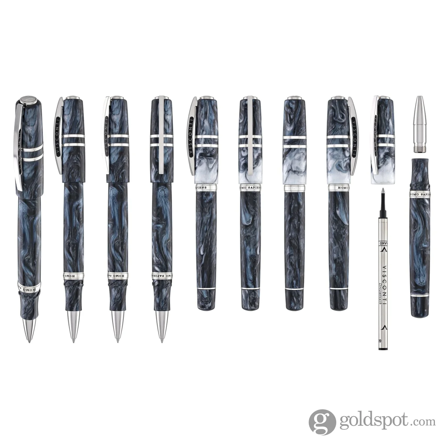 Visconti Homo Sapiens Rollerball Pen in Dark Sapphire - Image 9