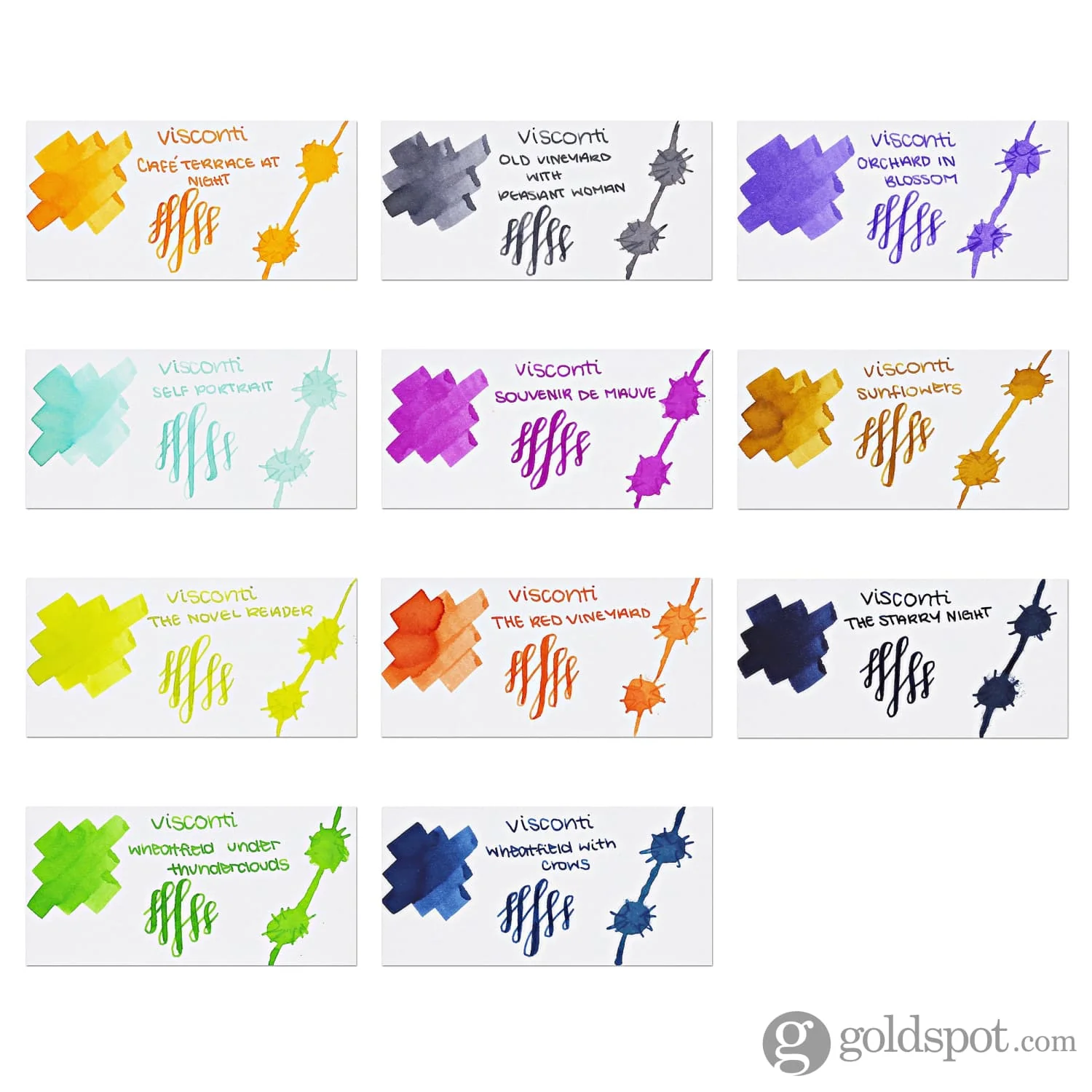 Visconti Van Gogh Bottled Ink in Wheatfield under Thunderclouds (Green)- 30mL - Image 2