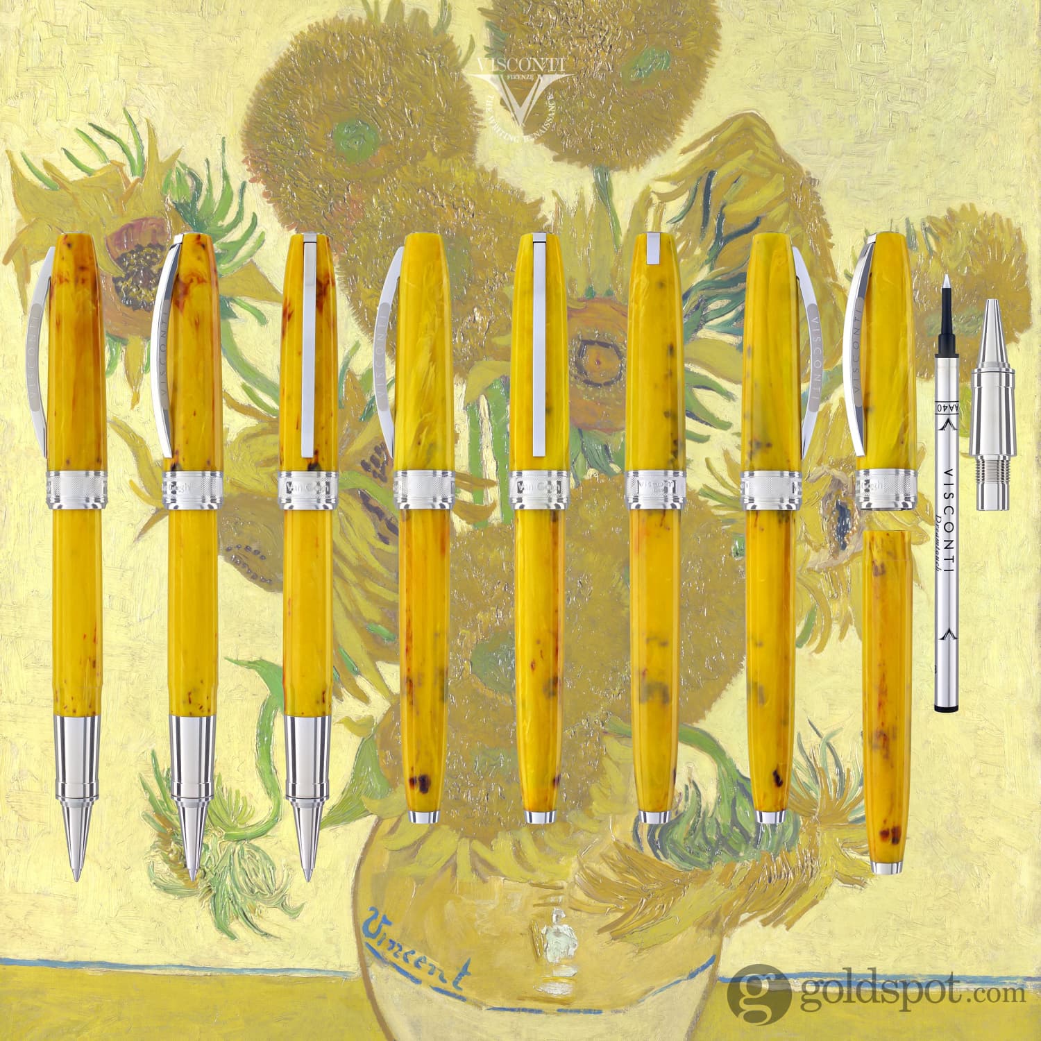 Visconti Van Gogh Rollerball Pen in Sunflowers - Image 8