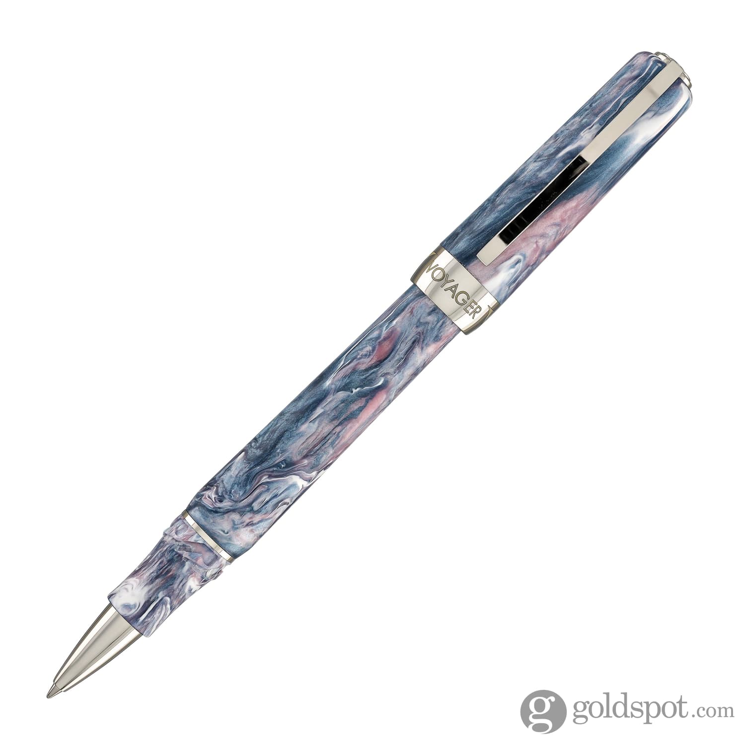 Visconti Voyager Mariposa Rollerball Pen in Painted Beauty with Palladium Trim - Image 2