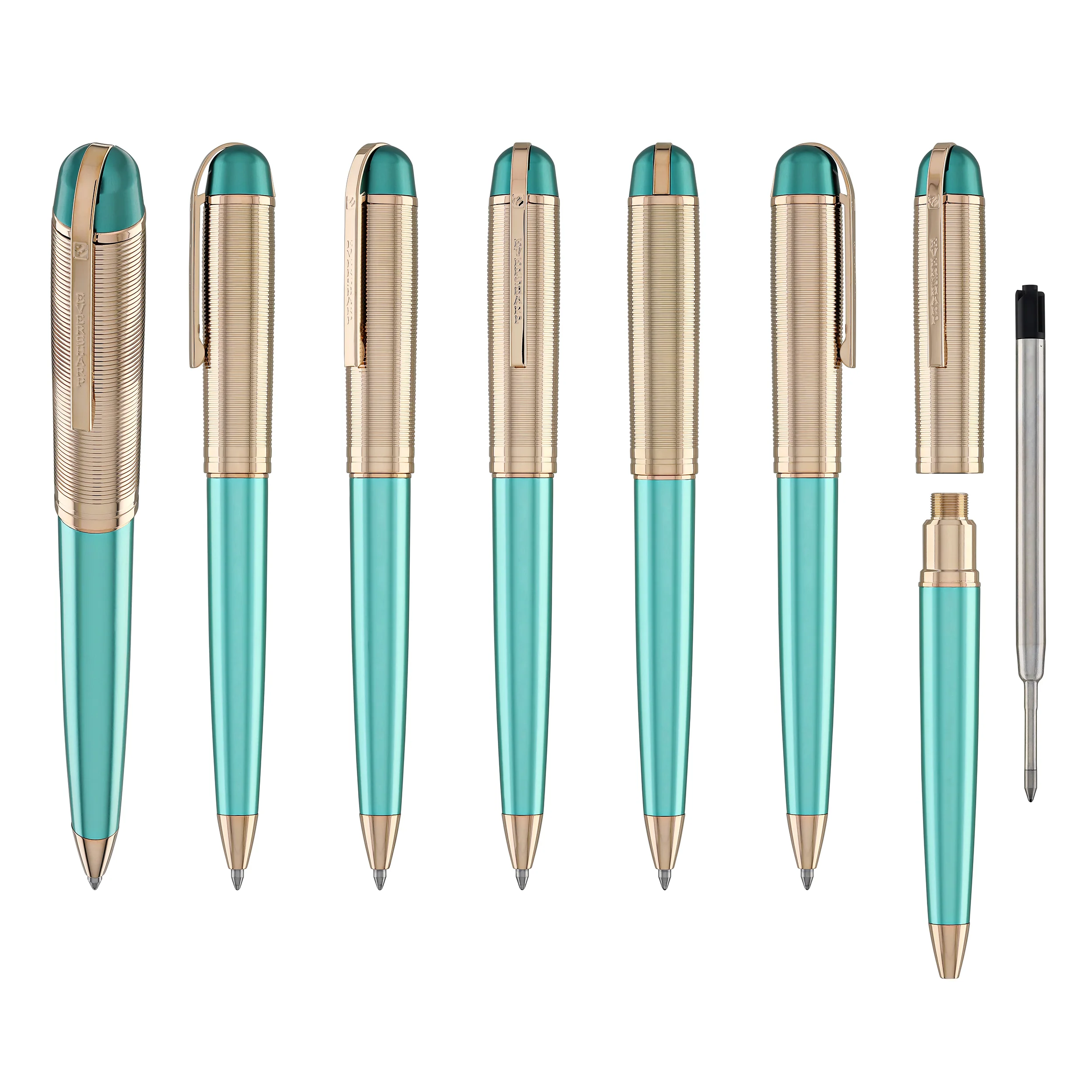 Wahl Eversharp Skyline Ballpoint Pen in Emerald with Rose Gold Trim - Image 7