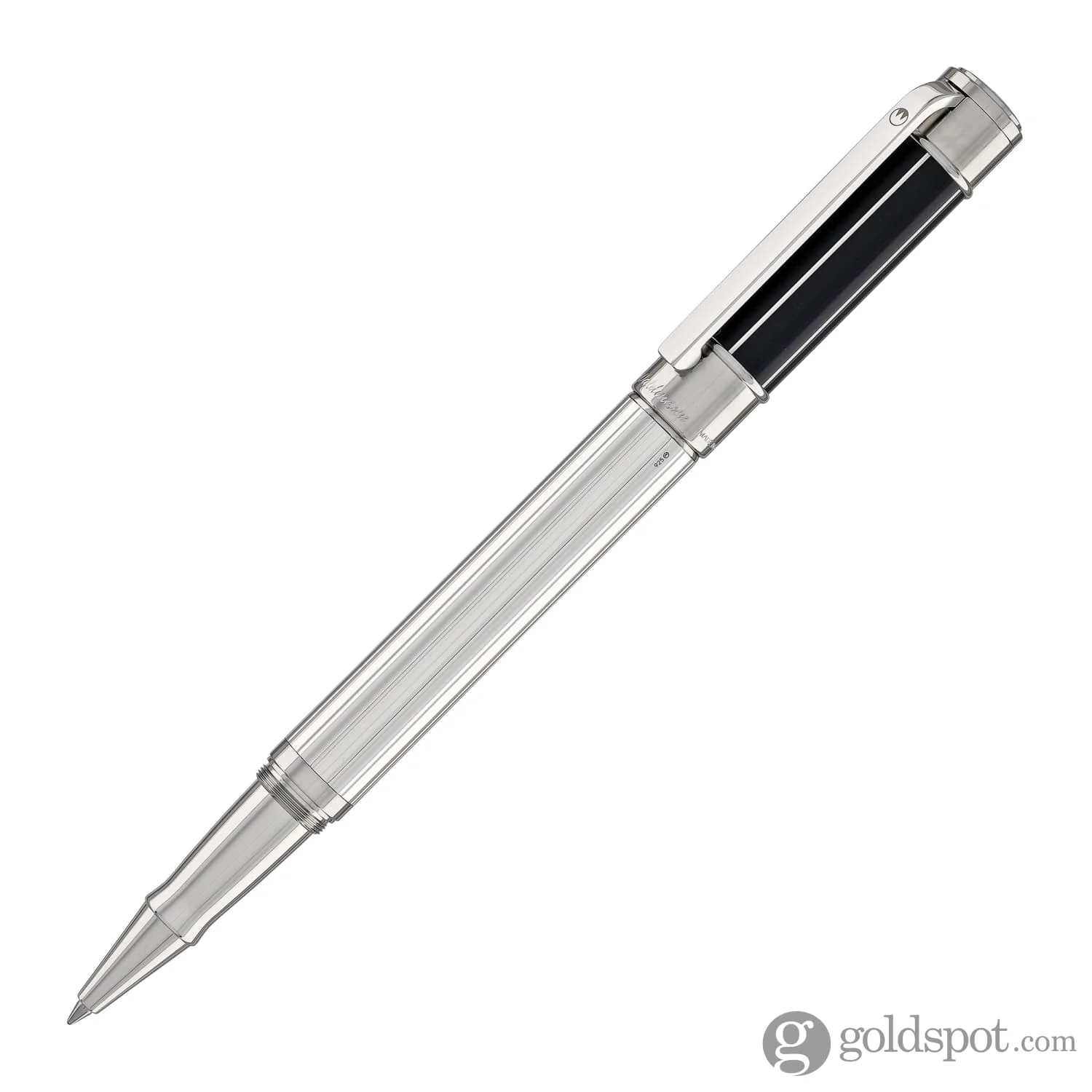 Waldmann Commander 23 Rollerball Pen in Sterling Silver, Blue Lacquer Cap - Image 2