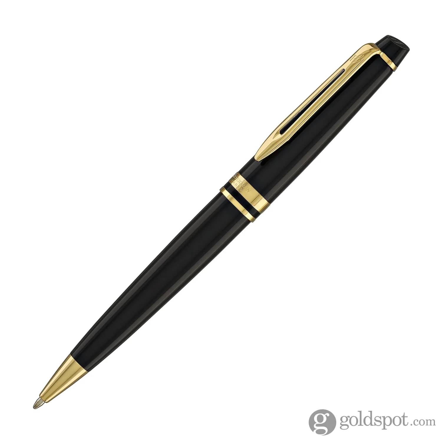 Waterman Expert Ballpoint Pen in Black with Gold Trim - Image 2