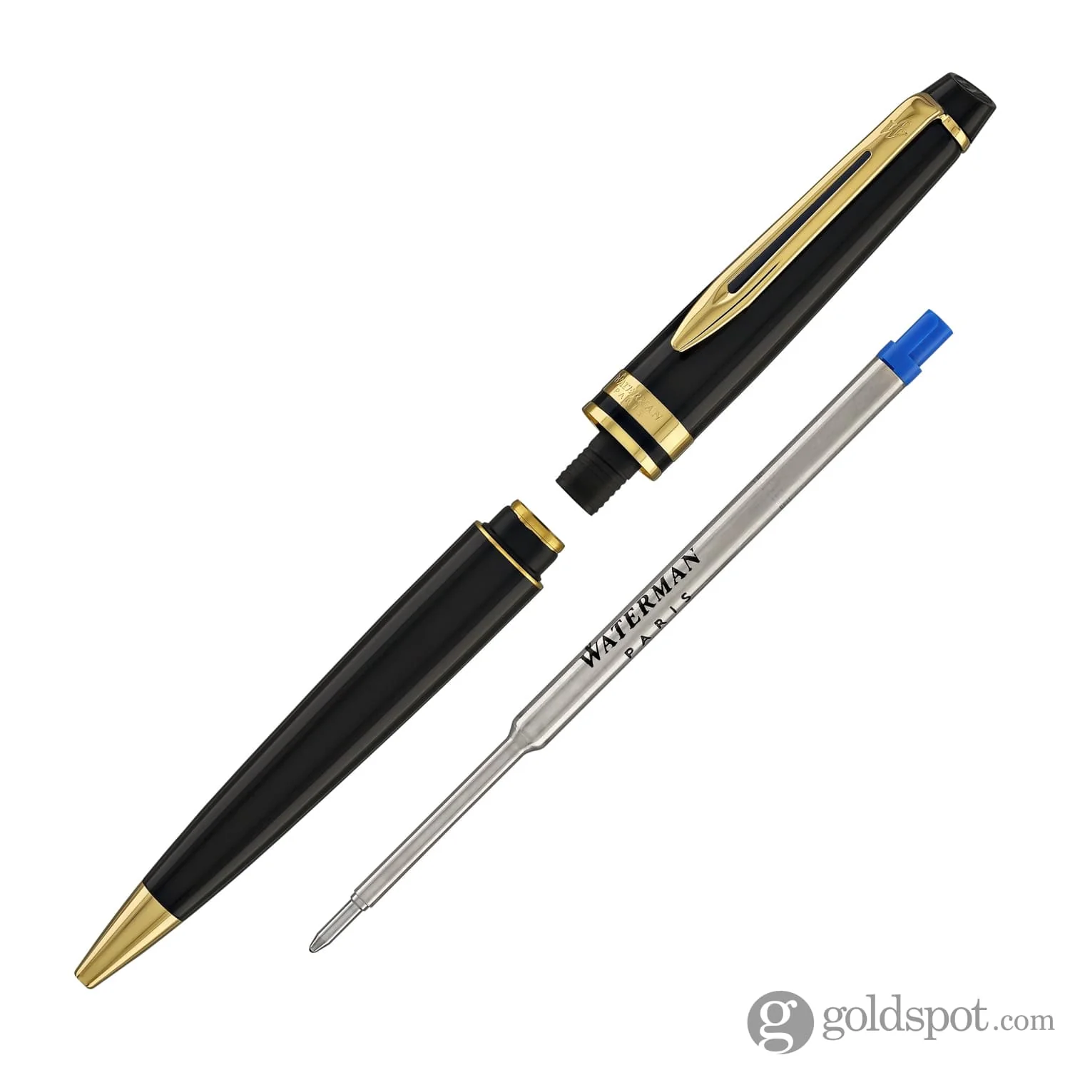 Waterman Expert Ballpoint Pen in Black with Gold Trim - Image 5