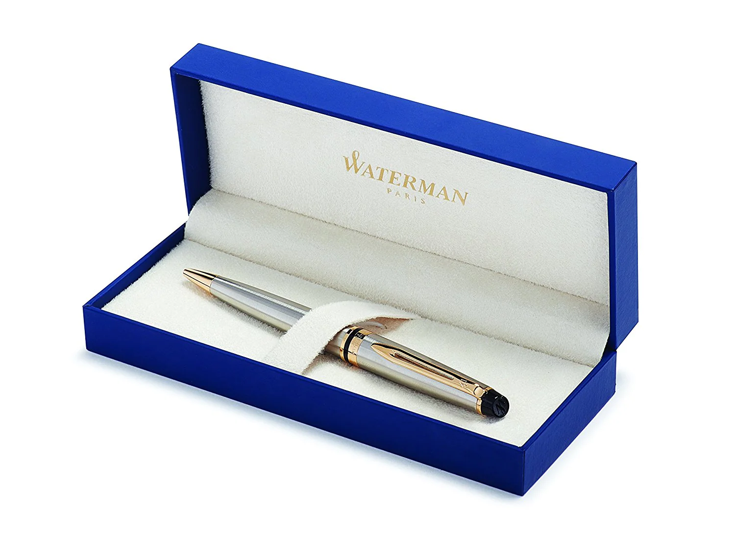 Waterman Expert Ballpoint Pen in Stainless Steel with Gold Trim - Image 7