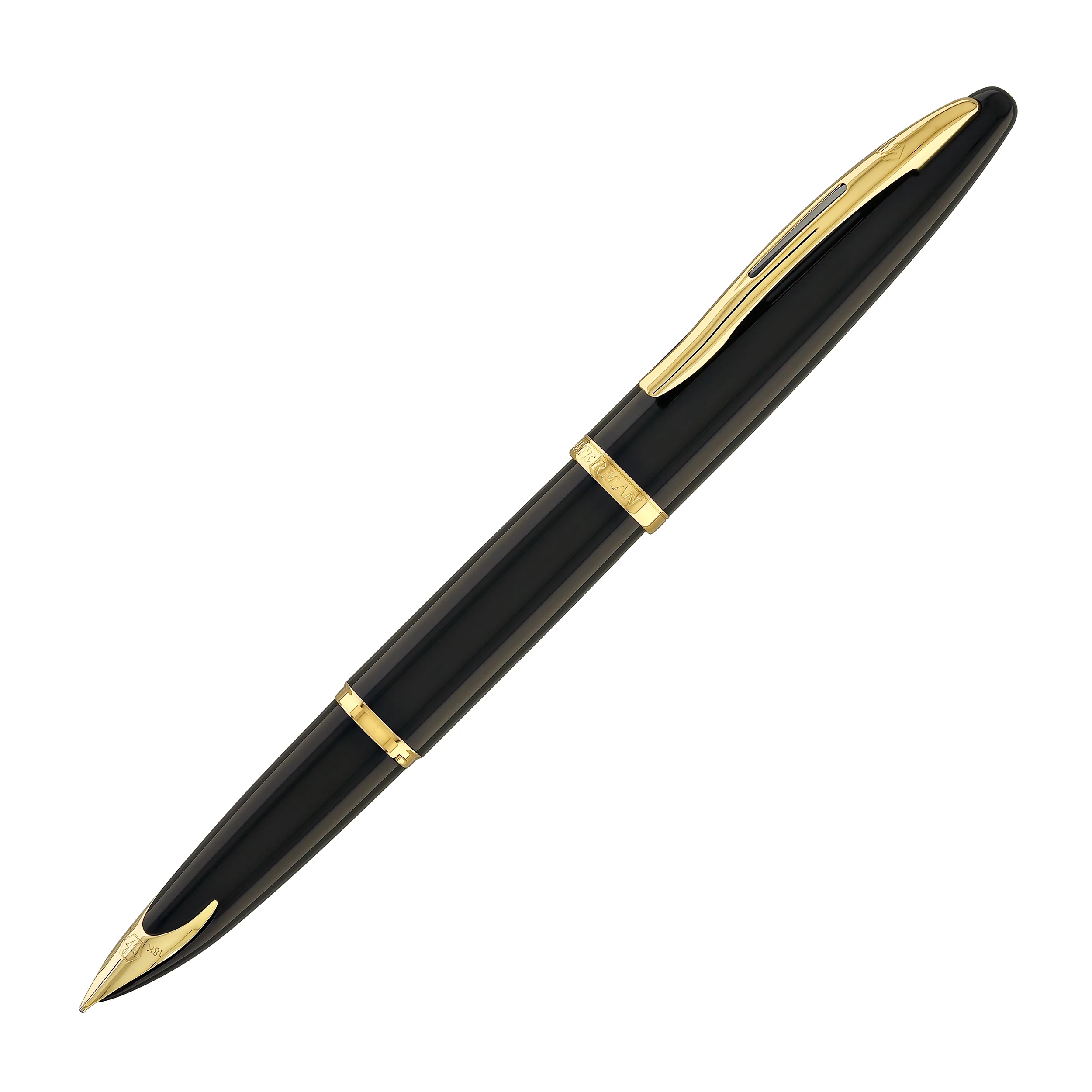 Waterman Carene Fountain Pen in Black Sea with Gold Trim - 18K Gold Medium Point - Image 3