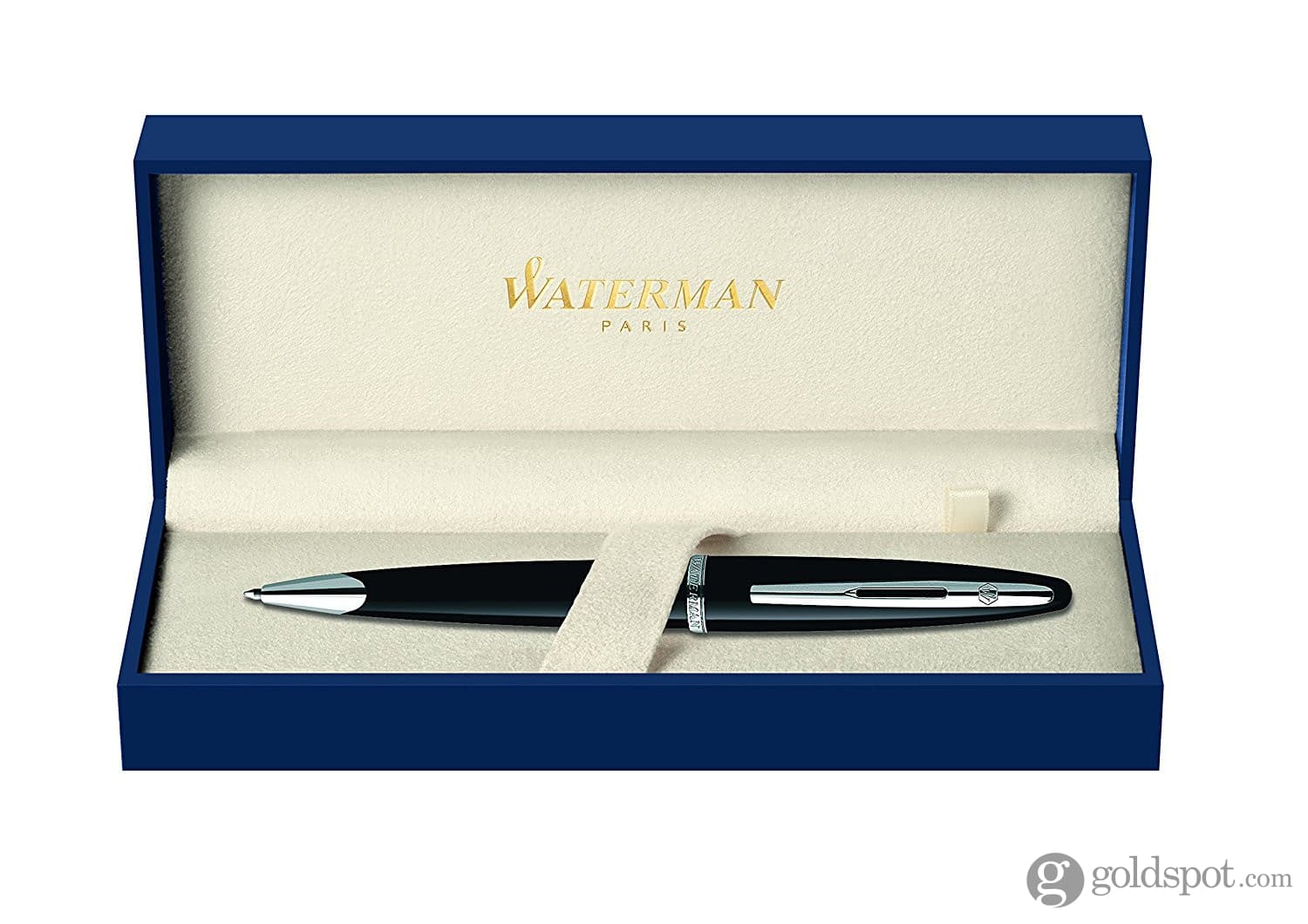Waterman Carene Ballpoint Pen in Black Sea with Stainless Steel Trim - Image 2