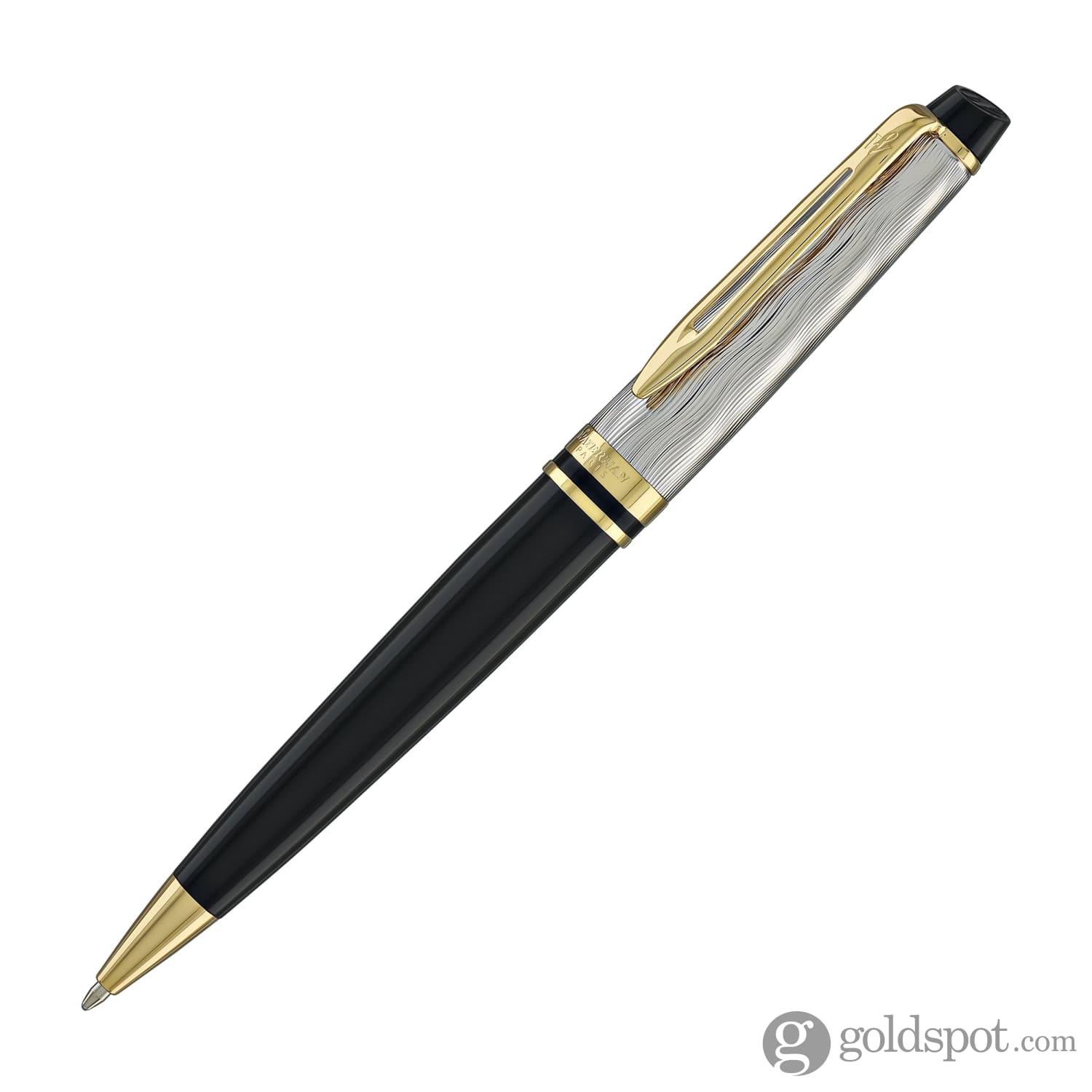 Waterman Expert Deluxe Ballpoint Pen Reflections of Paris in Black with Gold Trim - Image 2