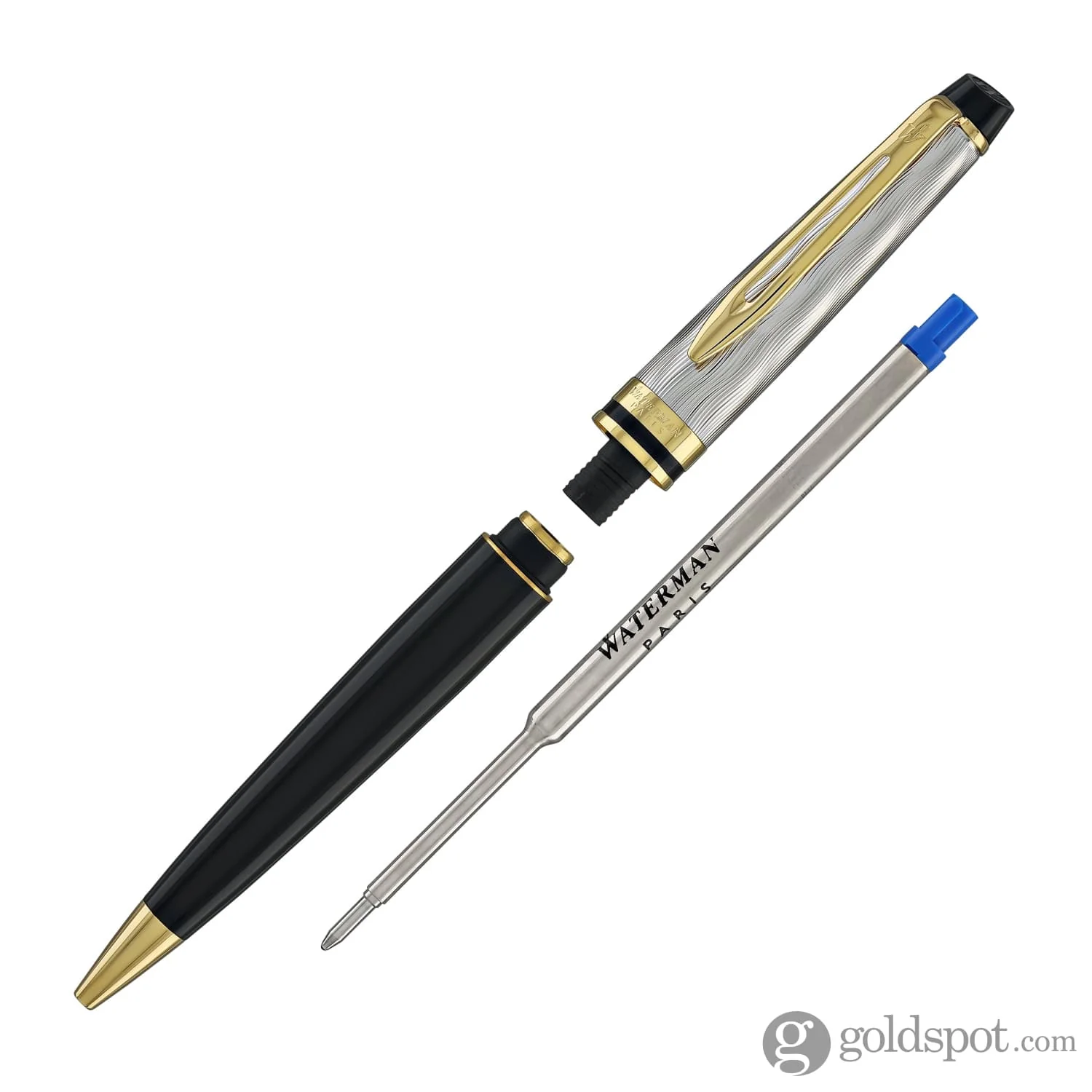 Waterman Expert Deluxe Ballpoint Pen Reflections of Paris in Black with Gold Trim - Image 5
