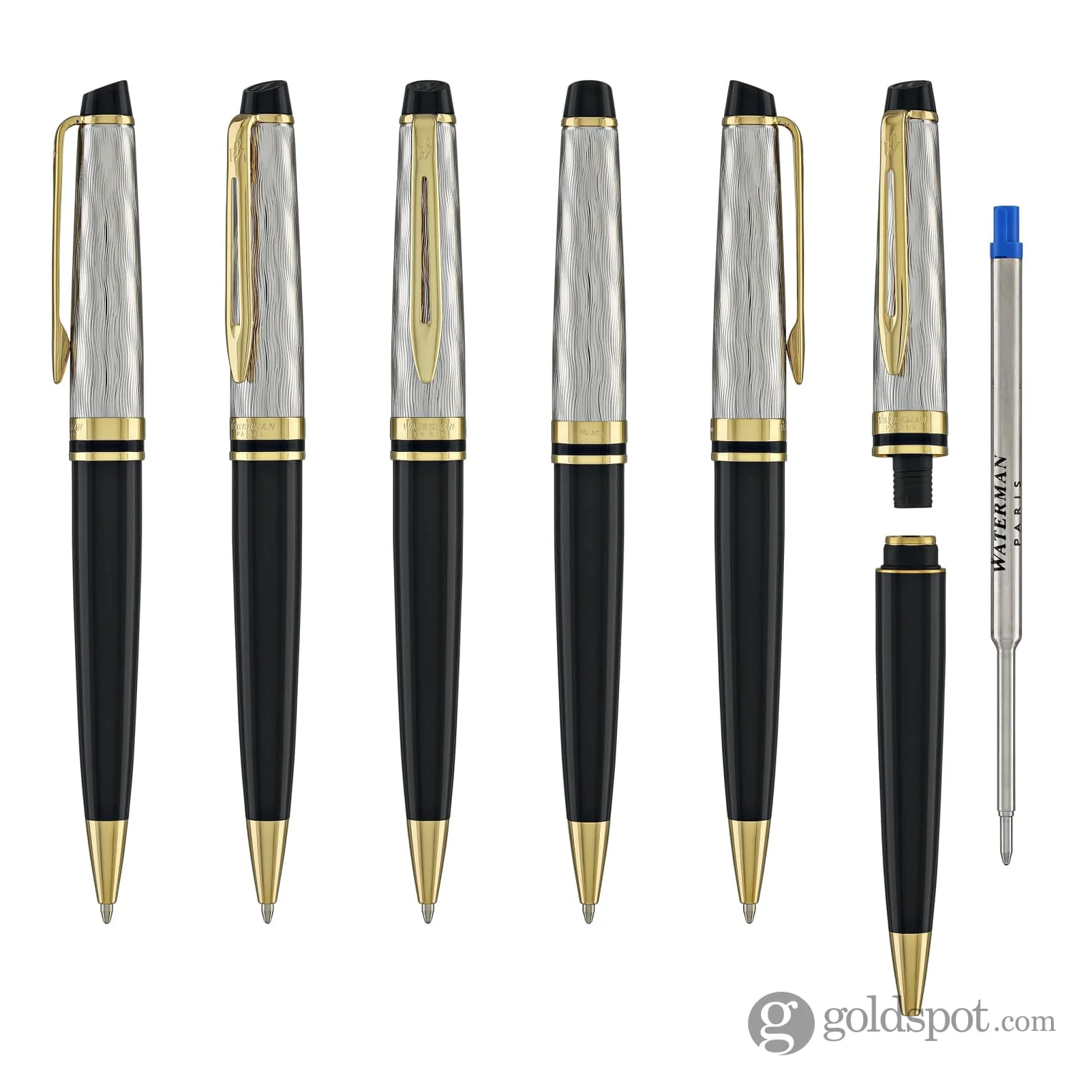 Waterman Expert Deluxe Ballpoint Pen Reflections of Paris in Black with Gold Trim - Image 6