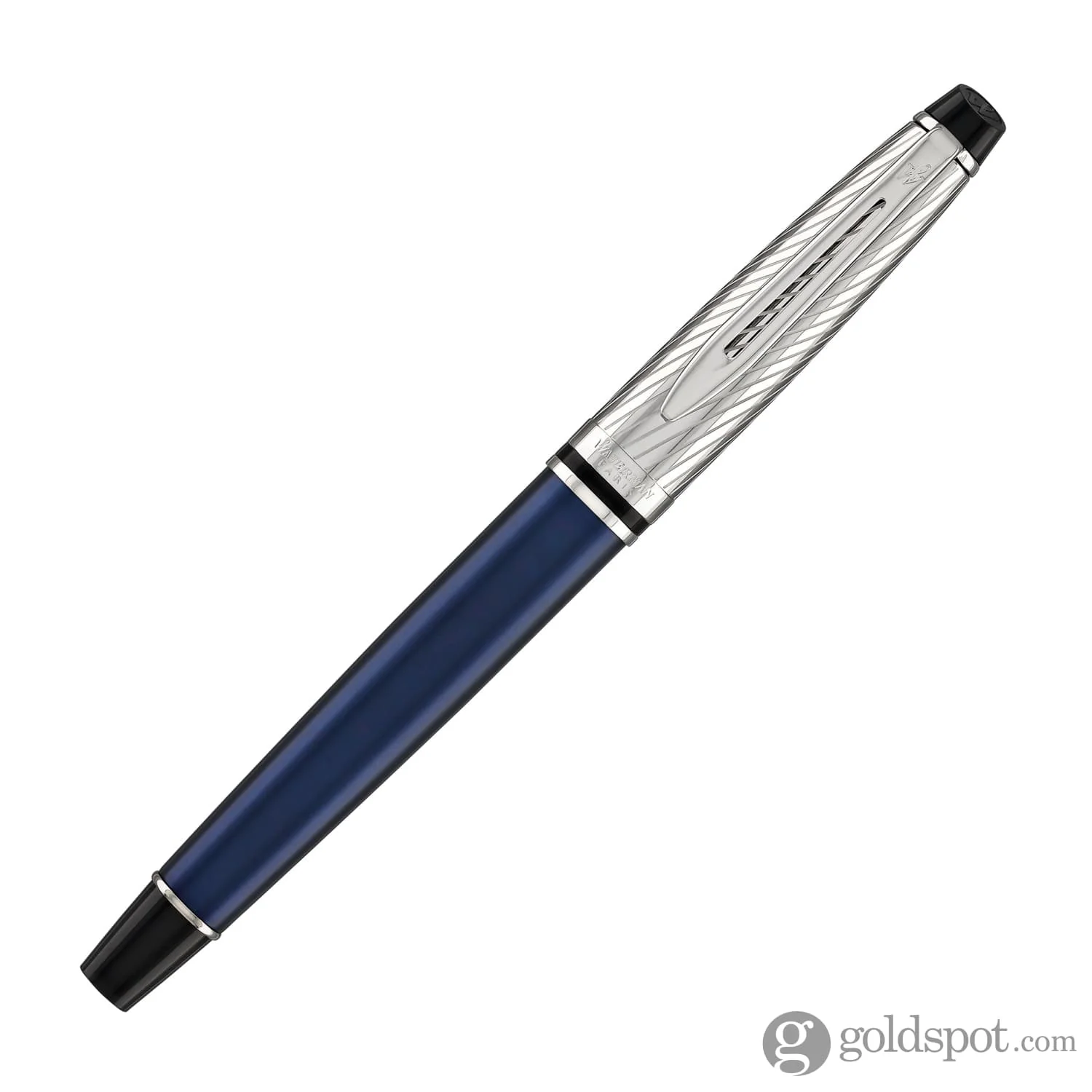 Waterman Expert Deluxe Fountain Pen in Metallic Blue with Chrome Trim - Image 4