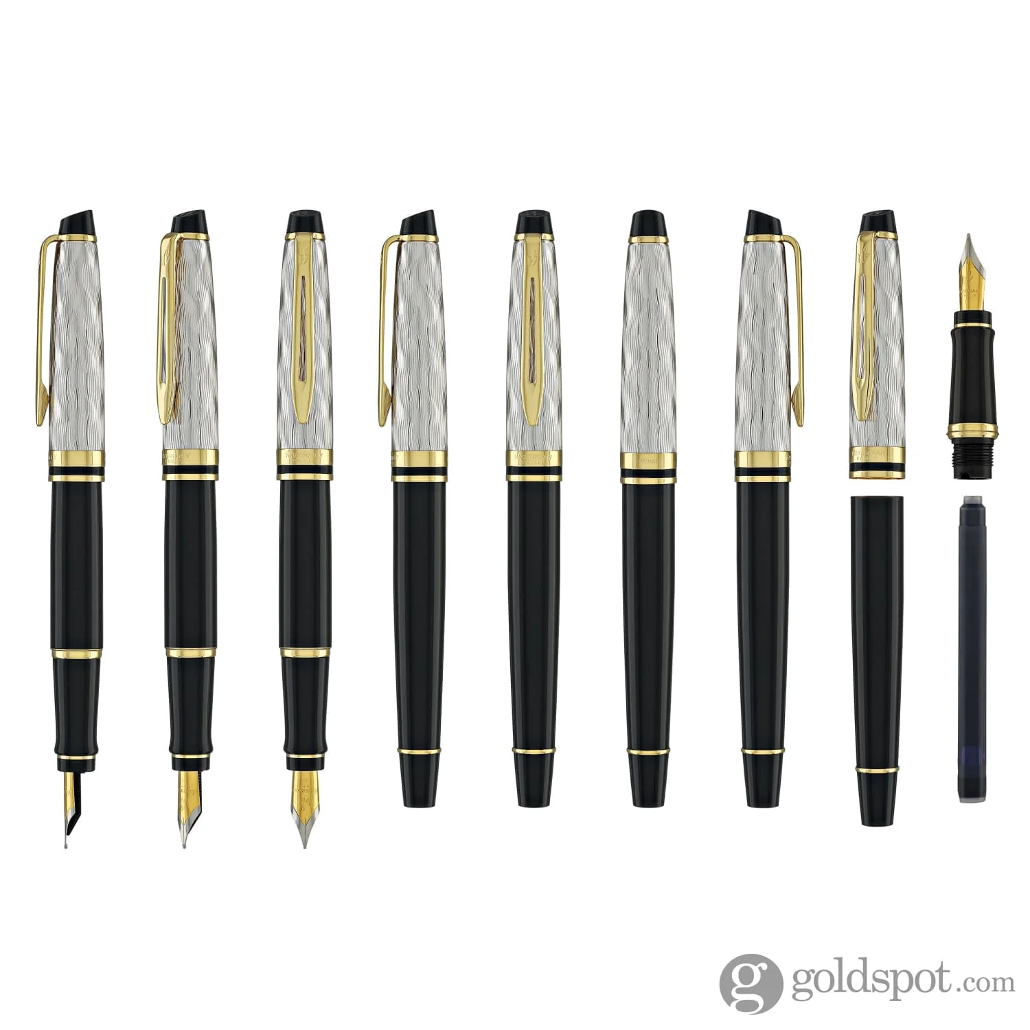 Waterman Expert Deluxe Fountain Pen Reflections of Paris in Black with Gold Trim - Medium Point - Image 8