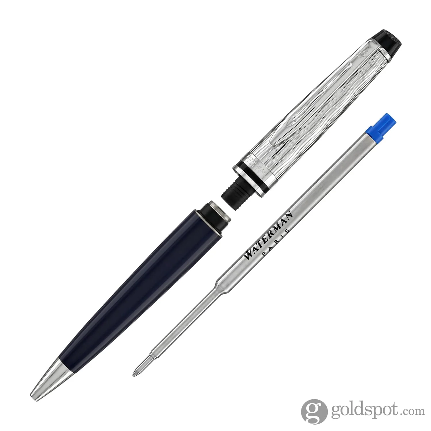 Waterman Expert L’Essence du Bleu Ballpoint Pen in Metal & Blue Lacquer - Image 5