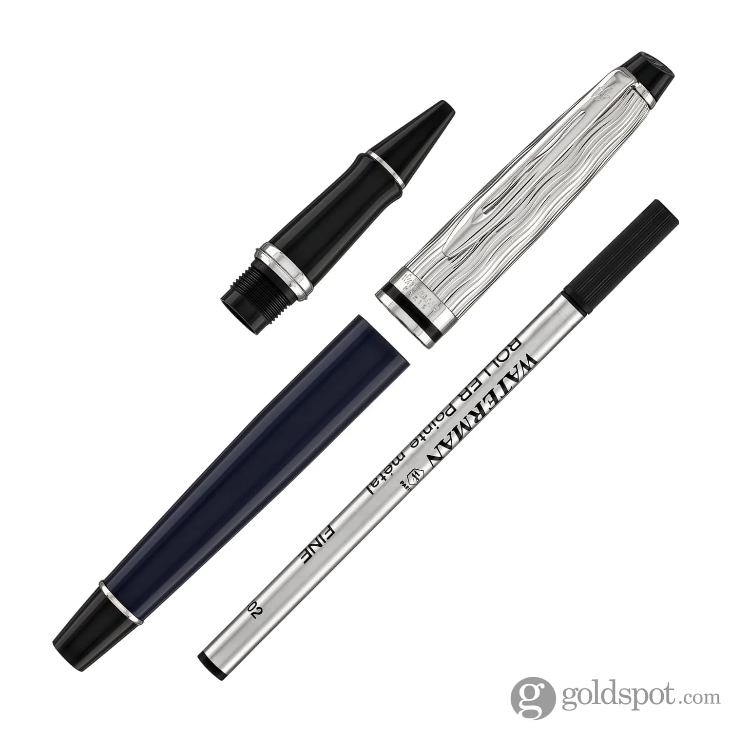 Waterman Expert L’Essence du Bleu Rollerball Pen in Metal & Blue Lacquer - Image 7