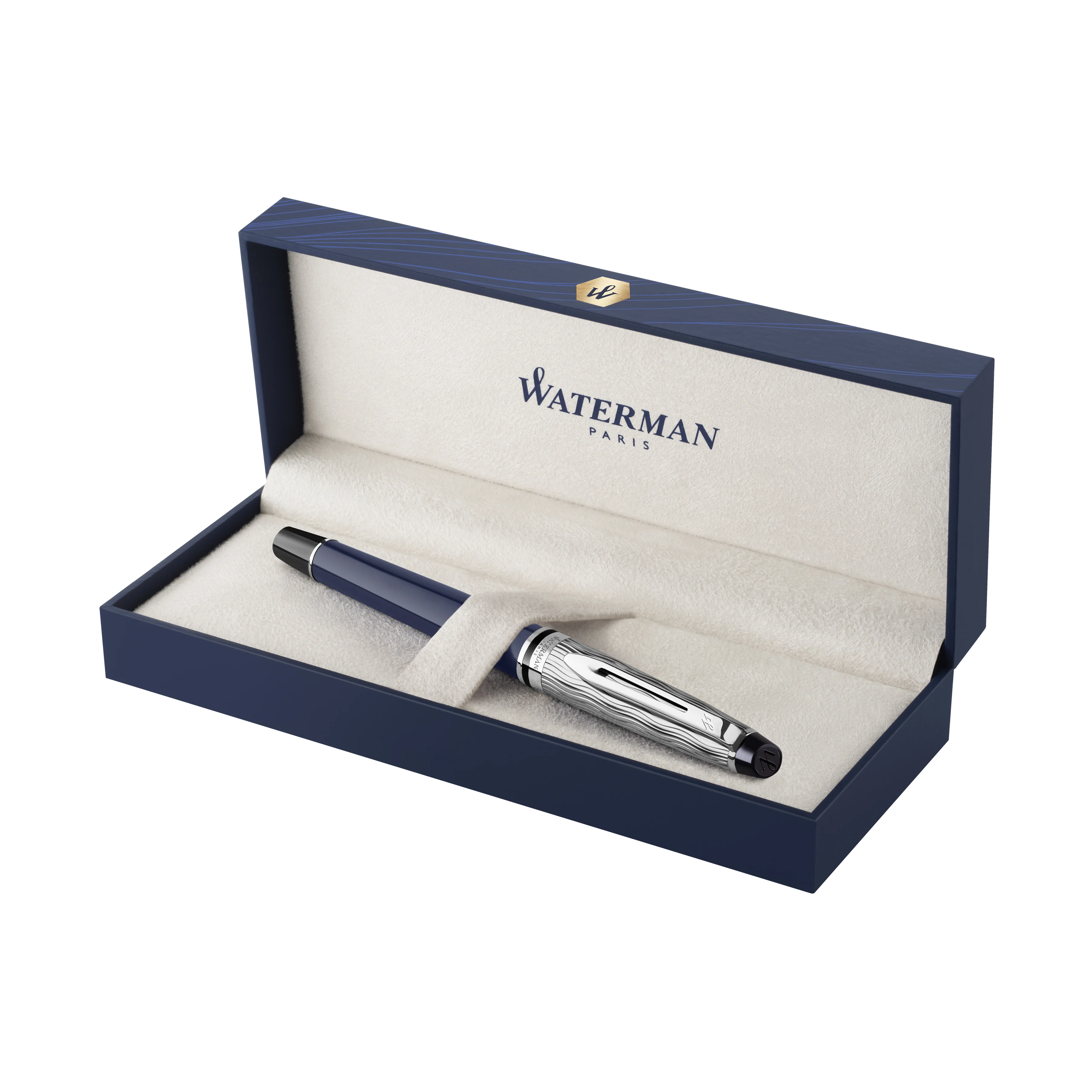 Waterman Expert L’Essence du Bleu Rollerball Pen in Metal & Blue Lacquer - Image 9
