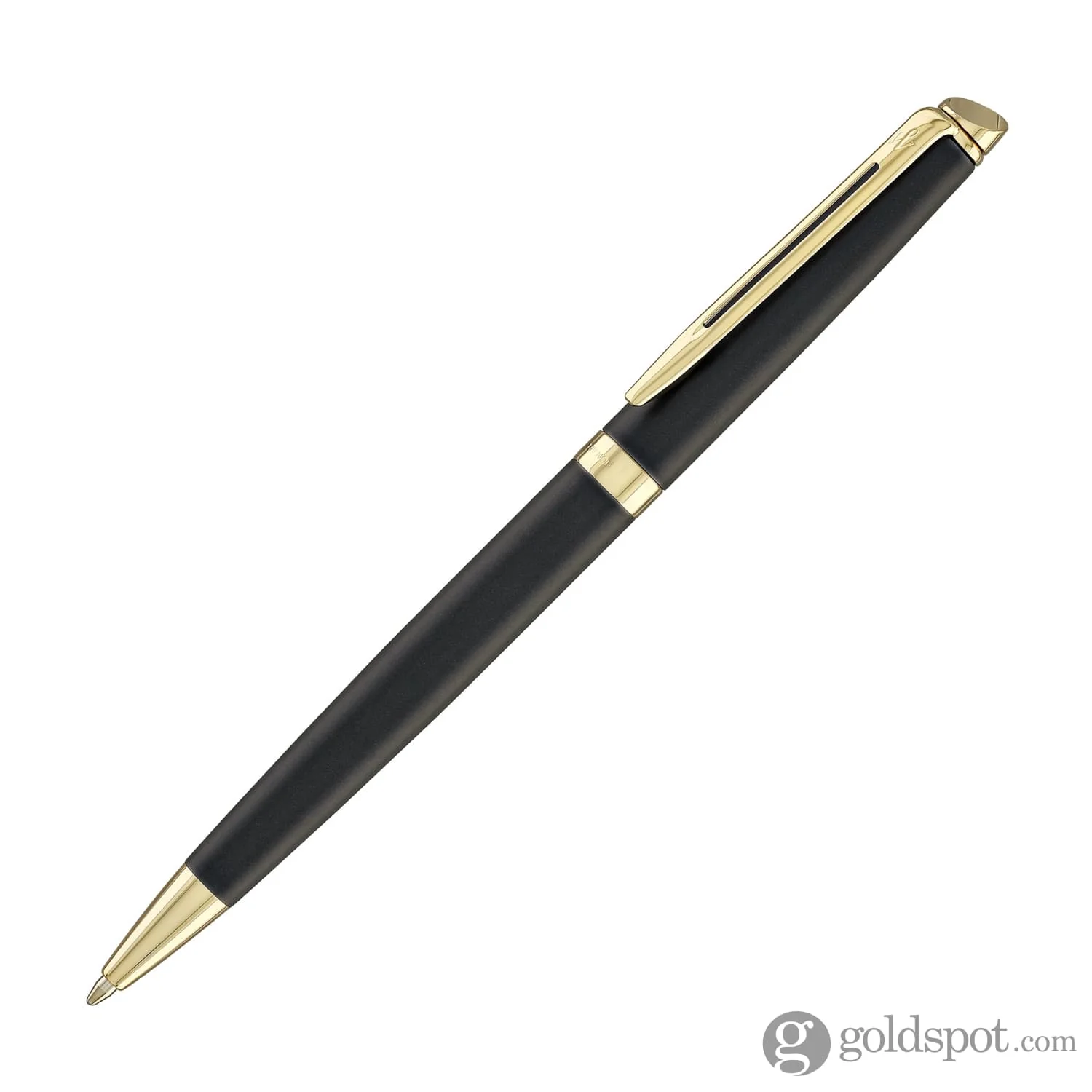 Waterman Hémisphère Ballpoint Pen in Lava Black with Gold Trim - Image 4