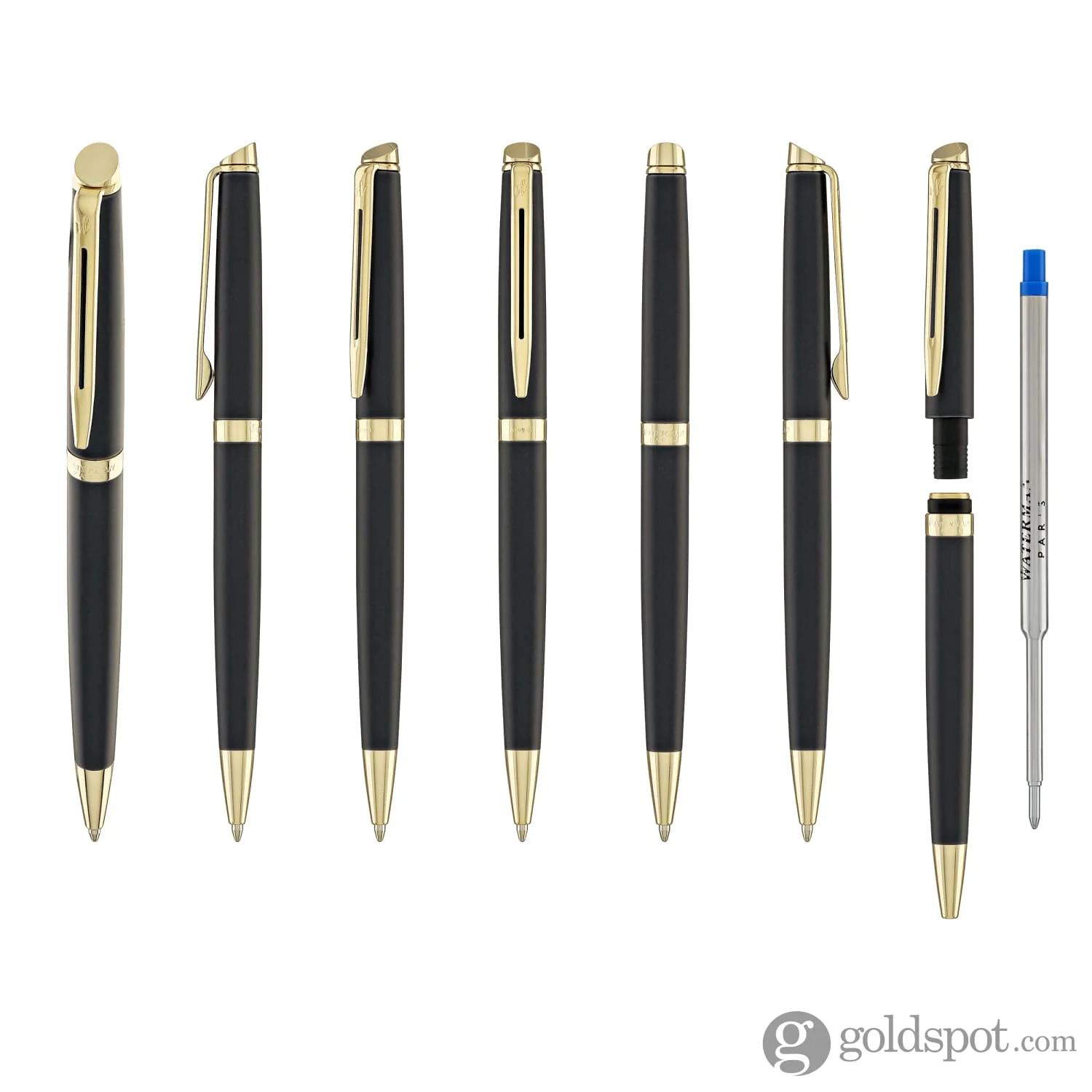 Waterman Hémisphère Ballpoint Pen in Lava Black with Gold Trim - Image 8