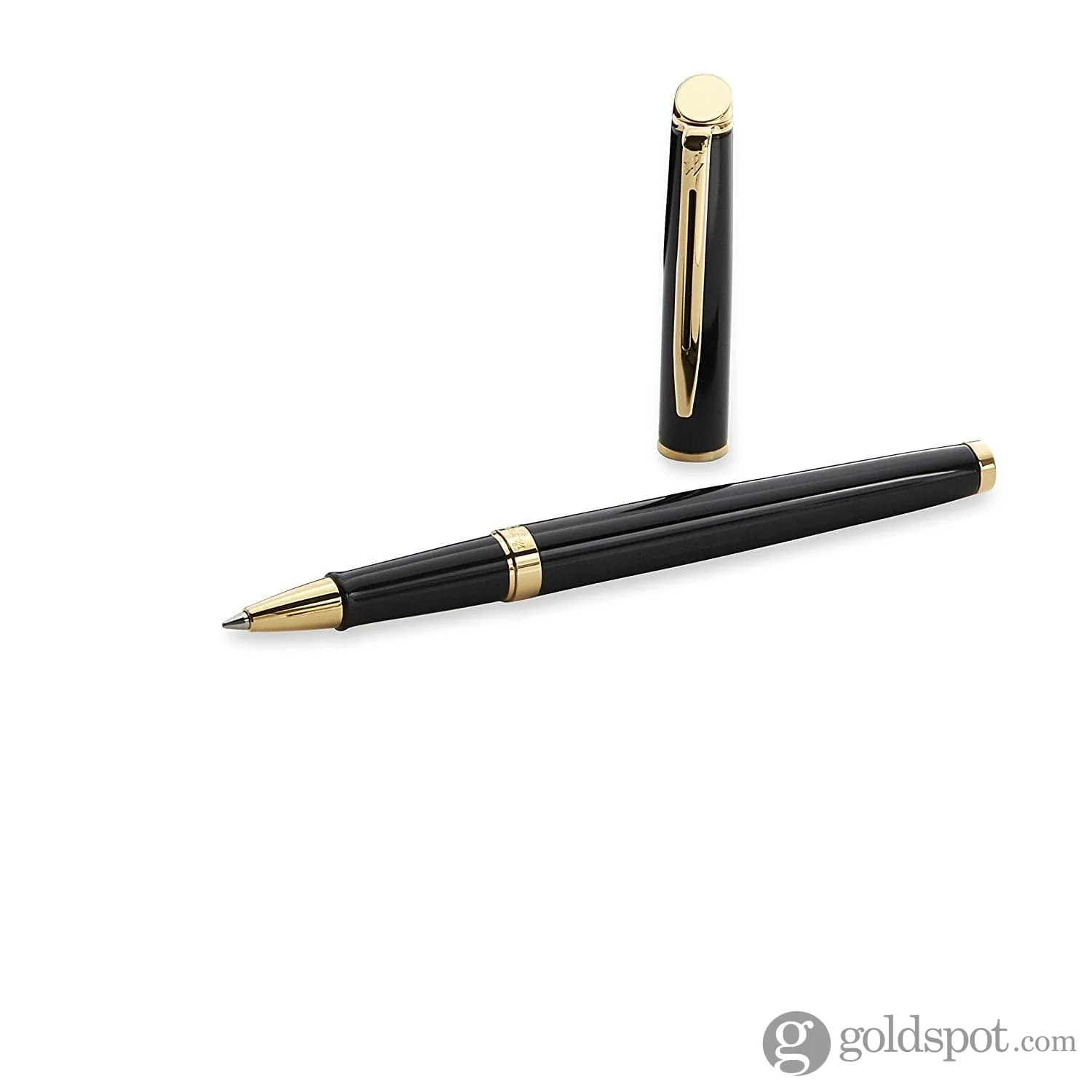Waterman Hemisphere Rollerball Pen in Black with Gold Trim - Image 3