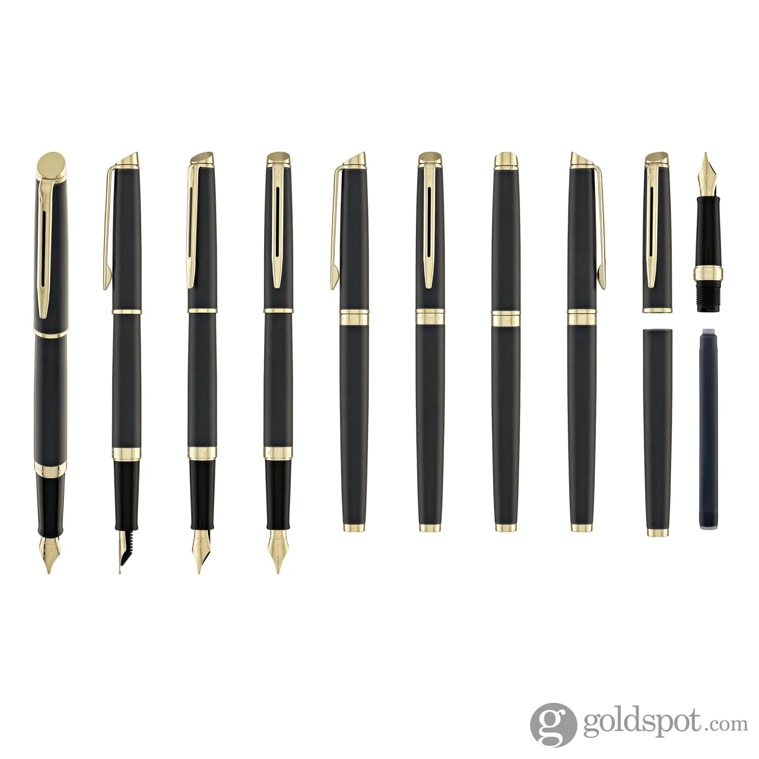 Waterman Hémisphère Fountain Pen in Lava Black with Gold Trim - Image 10