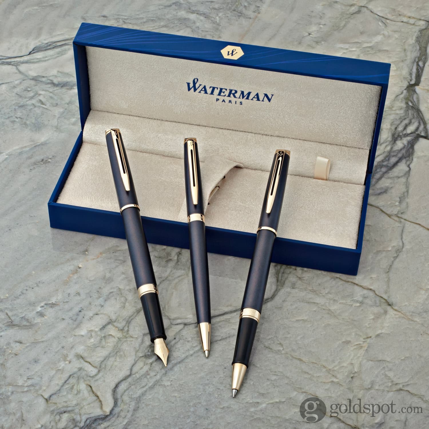 Waterman Hémisphère Fountain Pen in Lava Black with Gold Trim - Image 2