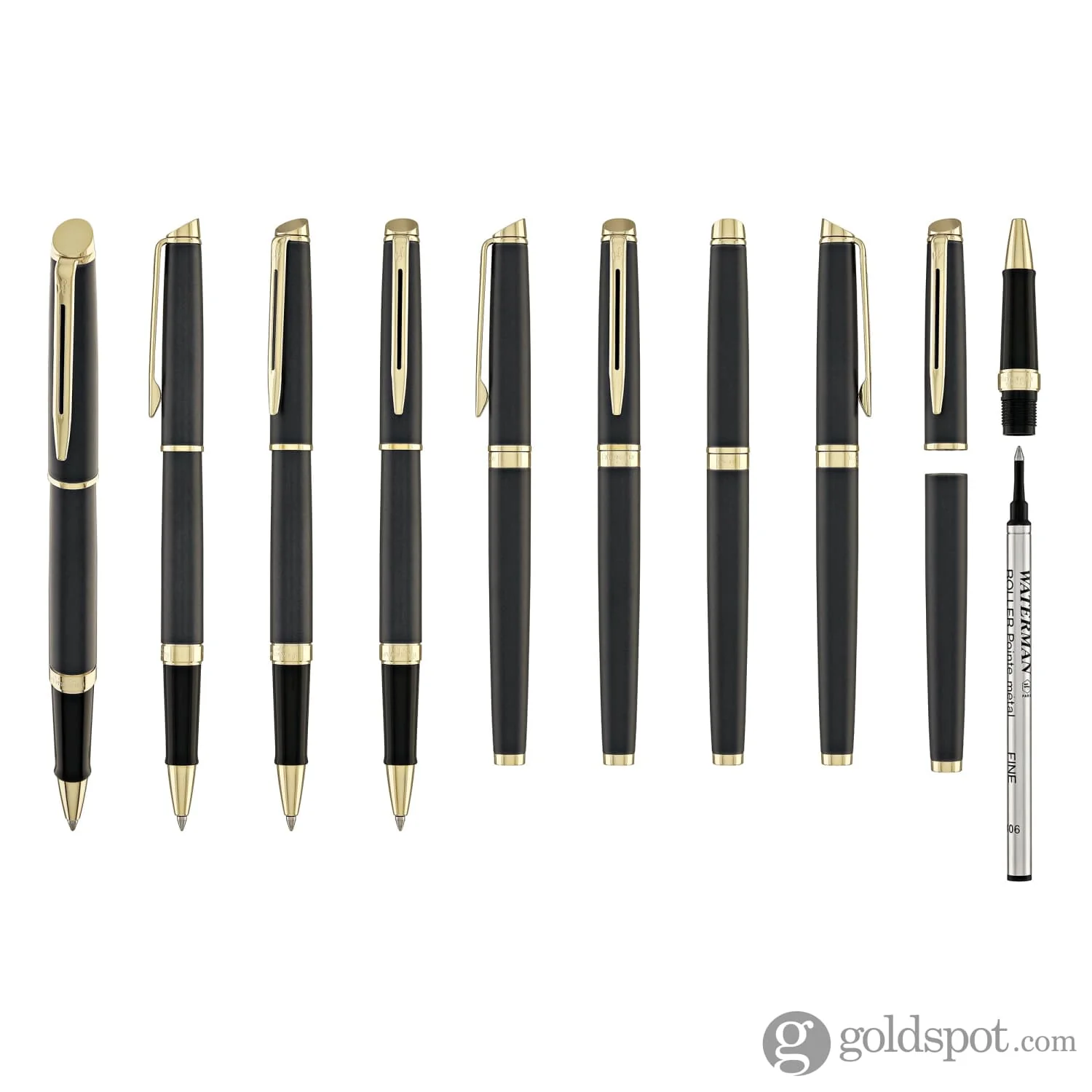 Waterman Hémisphère Rollerball Pen in Lava Black with Gold Trim - Image 10