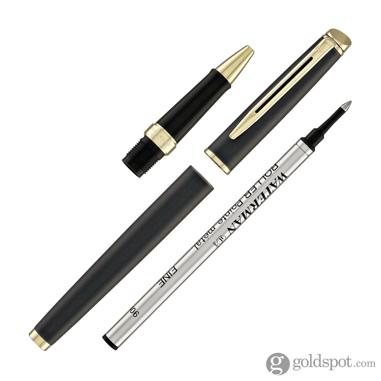 Waterman Hémisphère Rollerball Pen in Lava Black with Gold Trim - Image 9