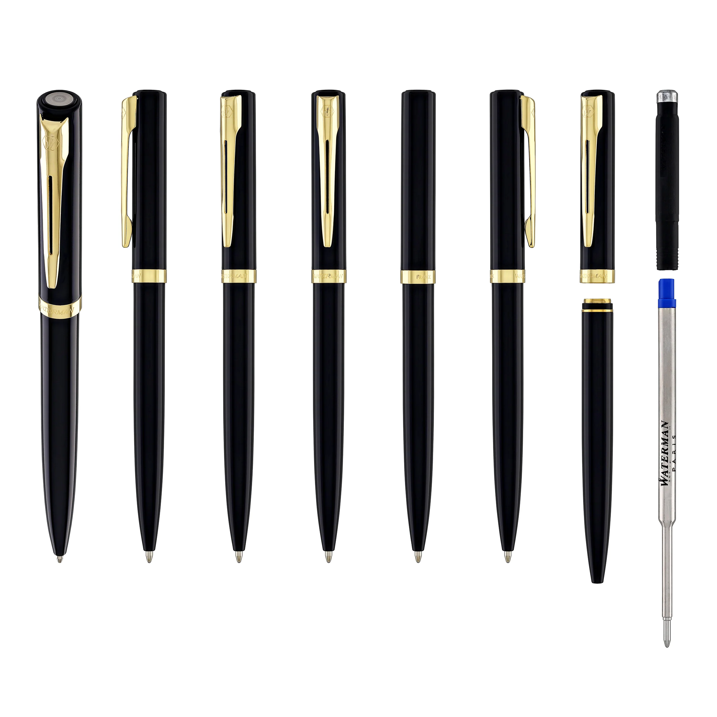 Waterman Impression Ballpoint Pen in Black with Gold Coated - Image 7