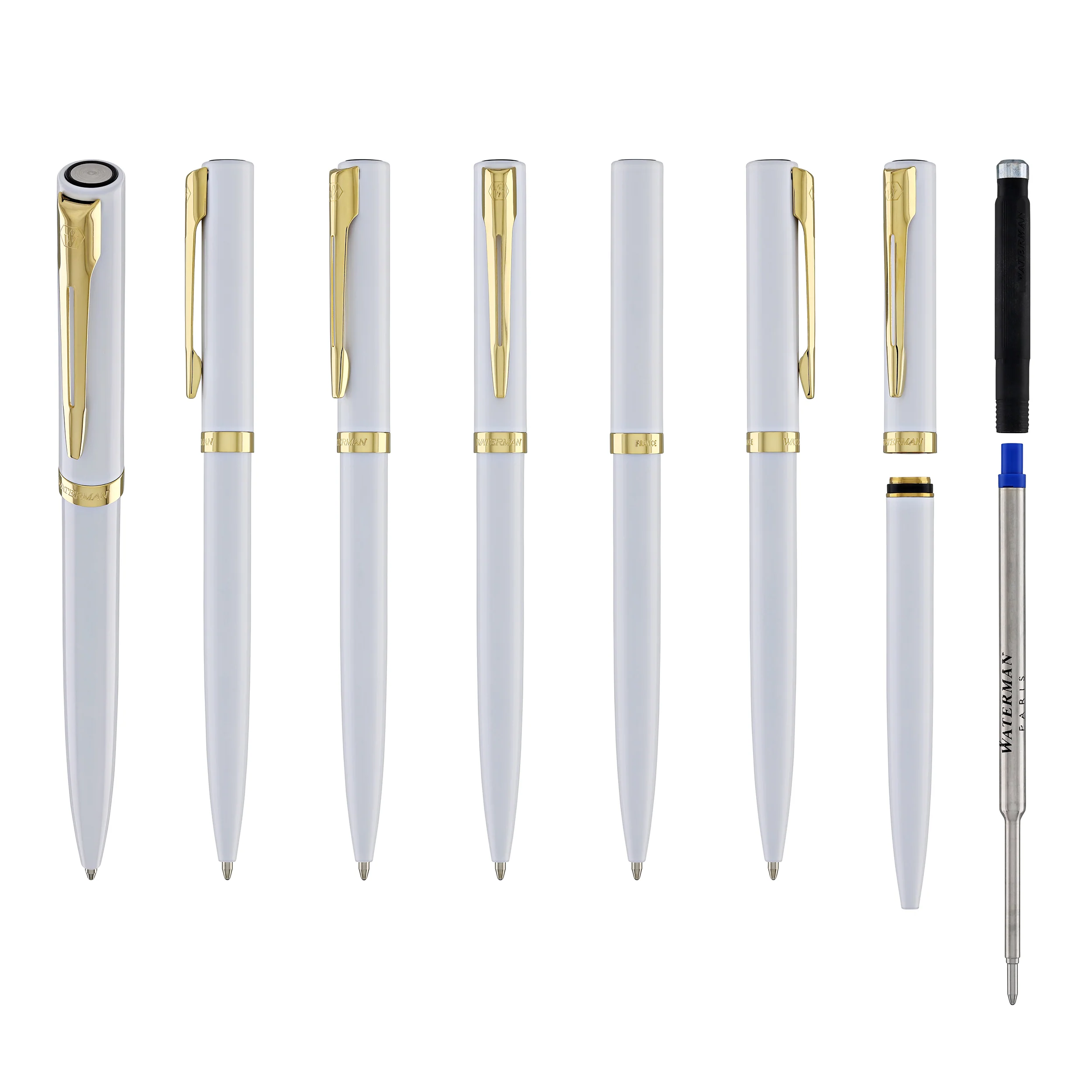 Waterman Impression Ballpoint Pen in White with Gold Coated - Image 7