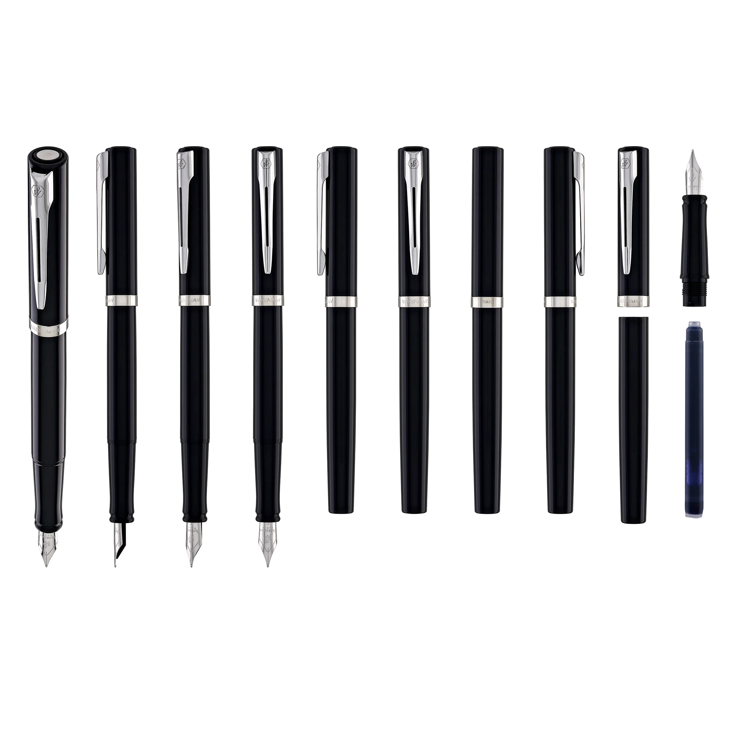 Waterman Impression Fountain Pen in Black with Palladium Coated - Fine Point - Image 9
