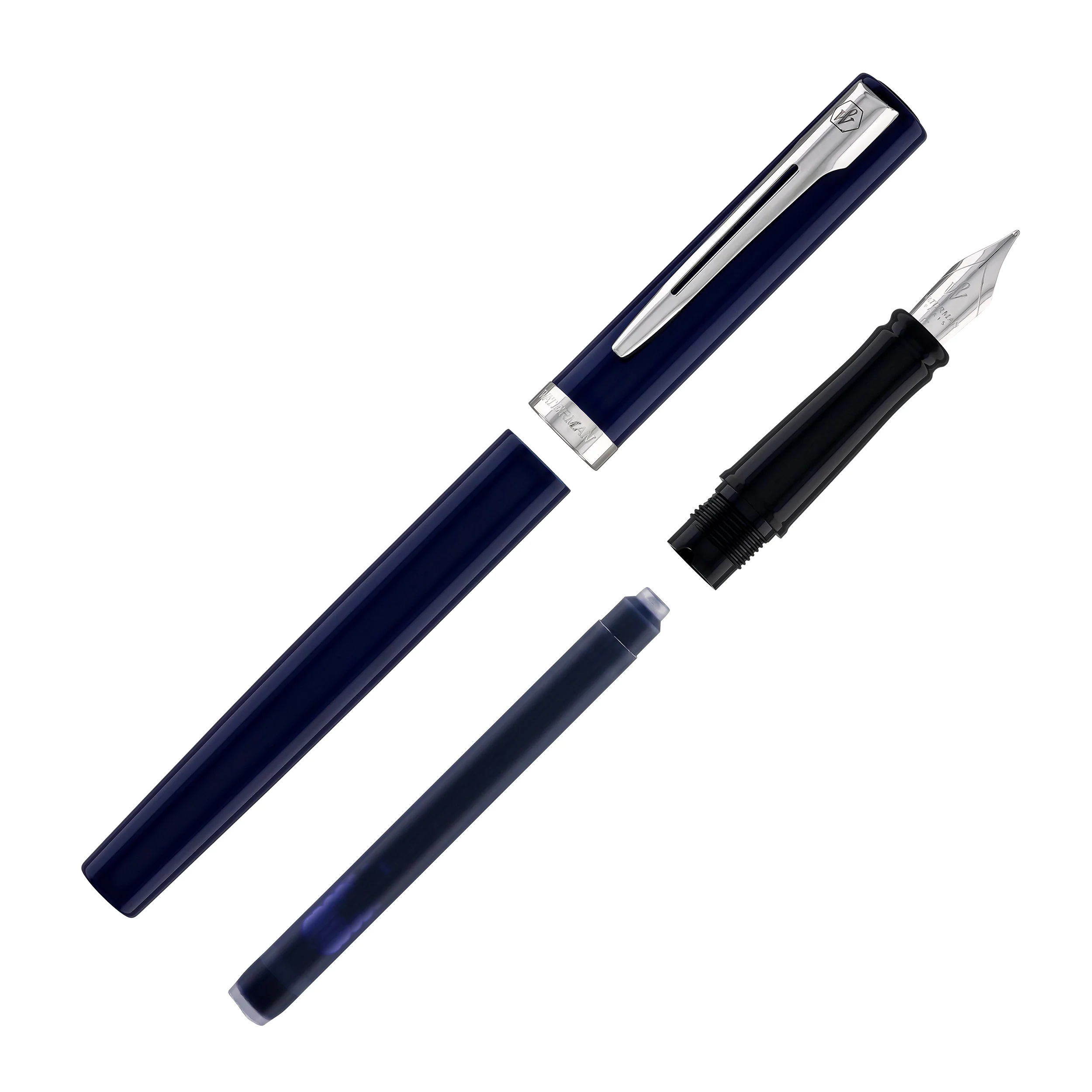 Waterman Impression Fountain Pen in Blue with Palladium Coated - Fine Point - Image 7