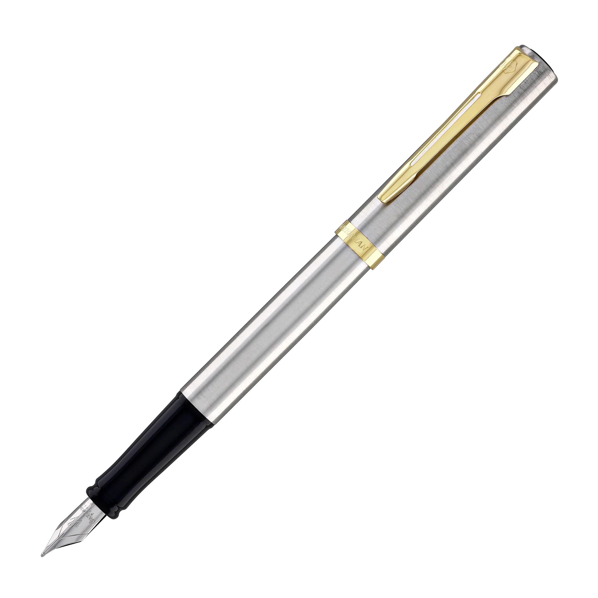 Waterman Impression Fountain Pen in Stainless Steel with Gold Coated - Fine Point - Image 4