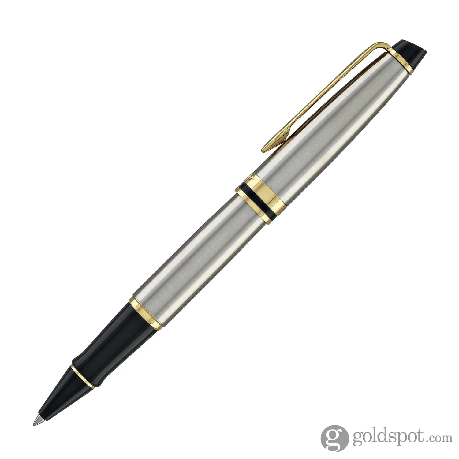 Waterman Expert Rollerball Pen in Stainless Steel with Gold Trim - Image 3