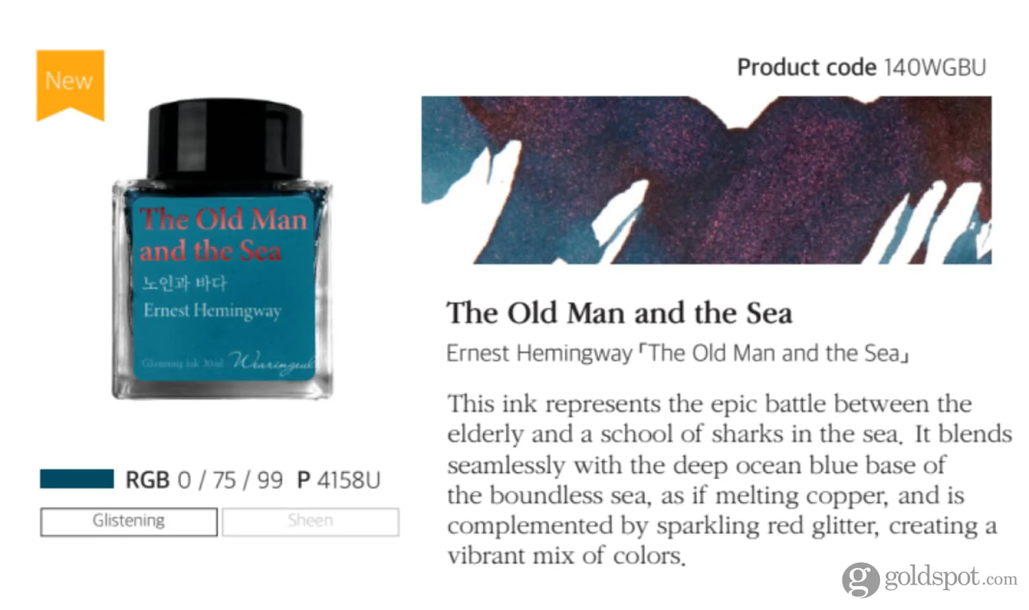 Wearingeul Ernest Hemingway Ink in The Old Man and the Sea - 30mL - Image 2