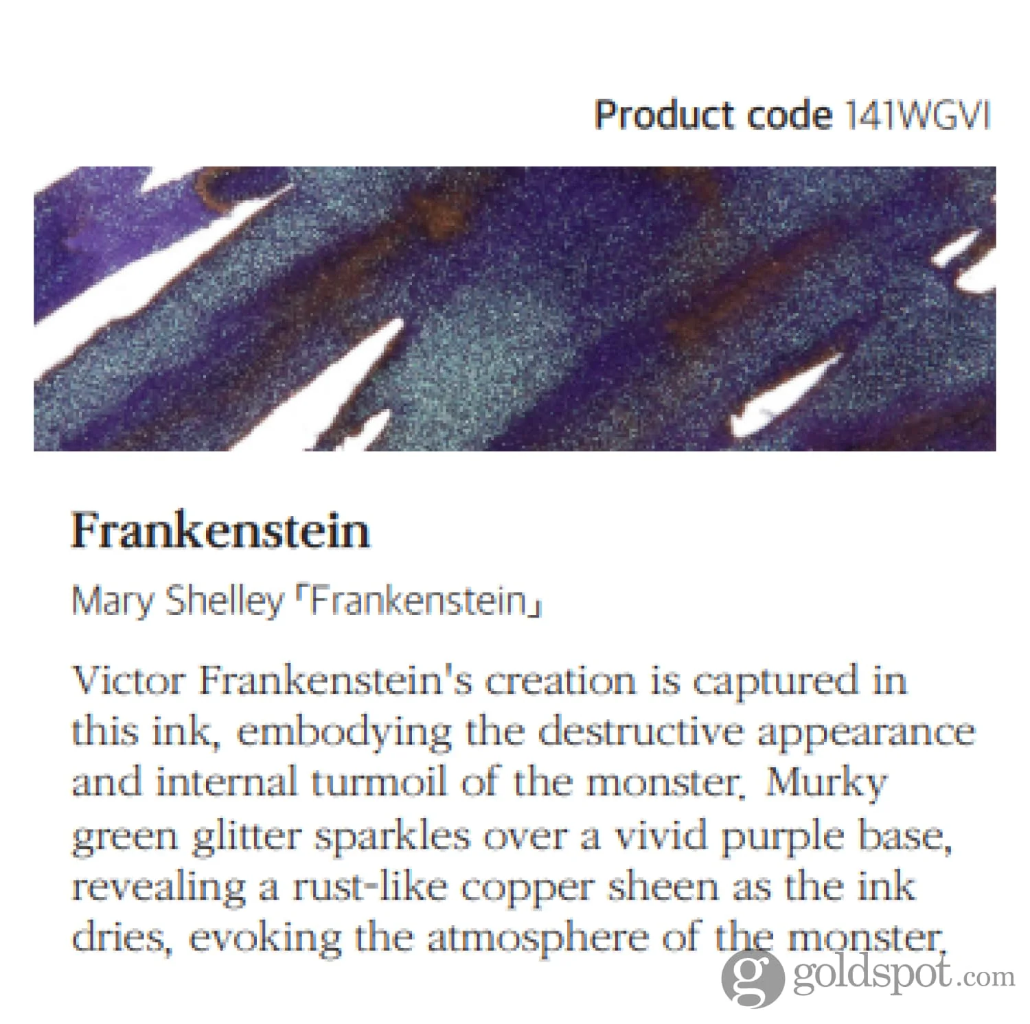 Wearingeul Mary Shelly Ink in Frankenstein - 30mL - Image 2