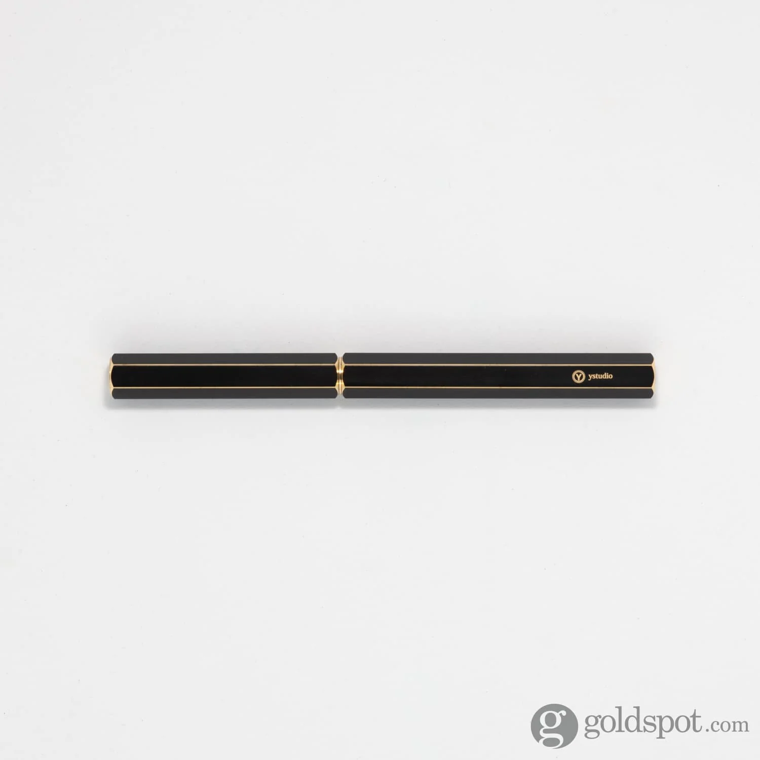 ystudio Brassing Rollerball Pen in Black - Image 2