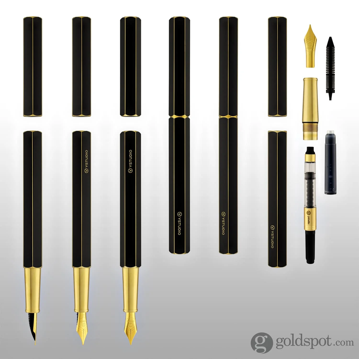 ystudio Classic Revolve Fountain Pen in Black - Image 7