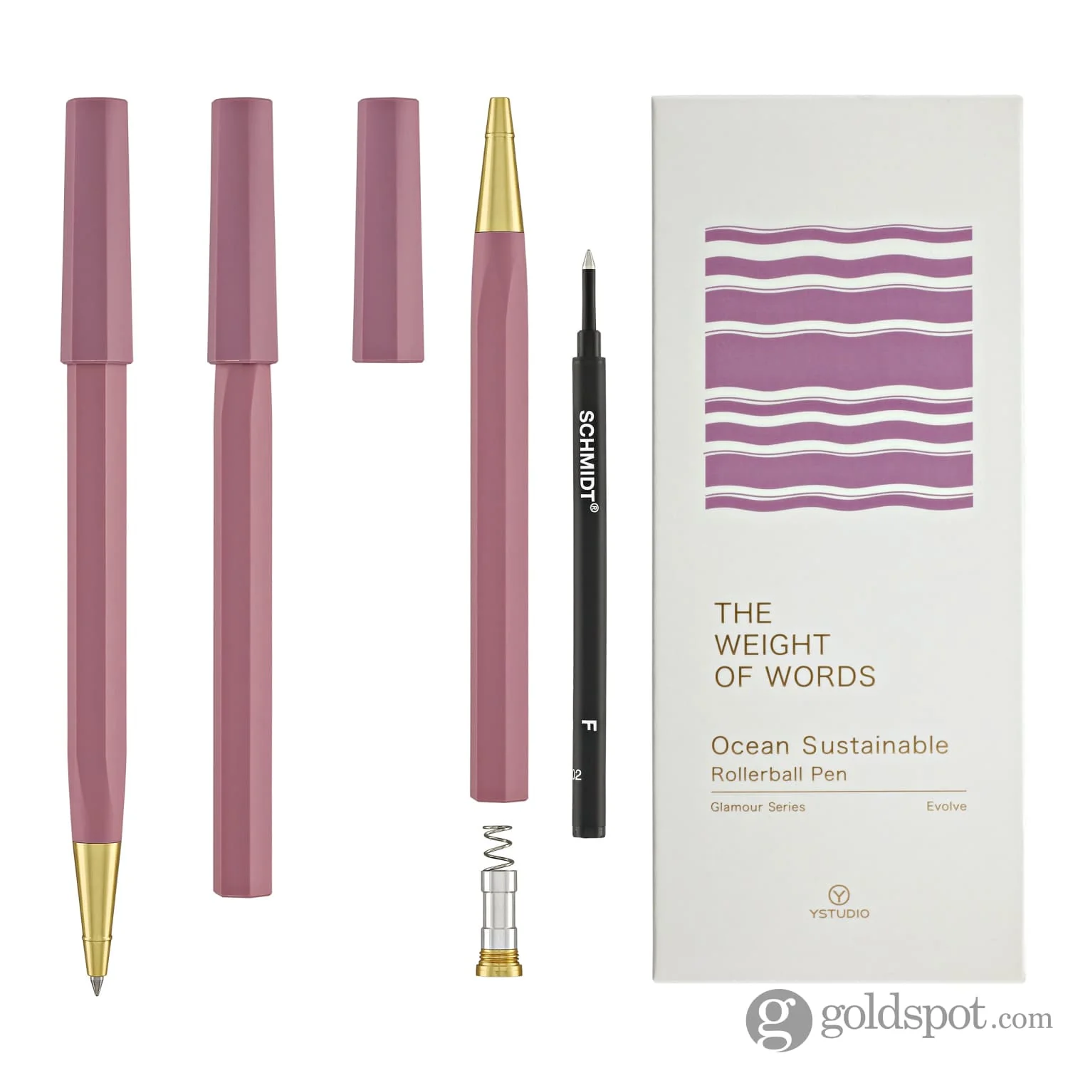 ystudio Glamour Evolve Ocean Sustainable Rollerball Pen in Evening Purple - Image 4